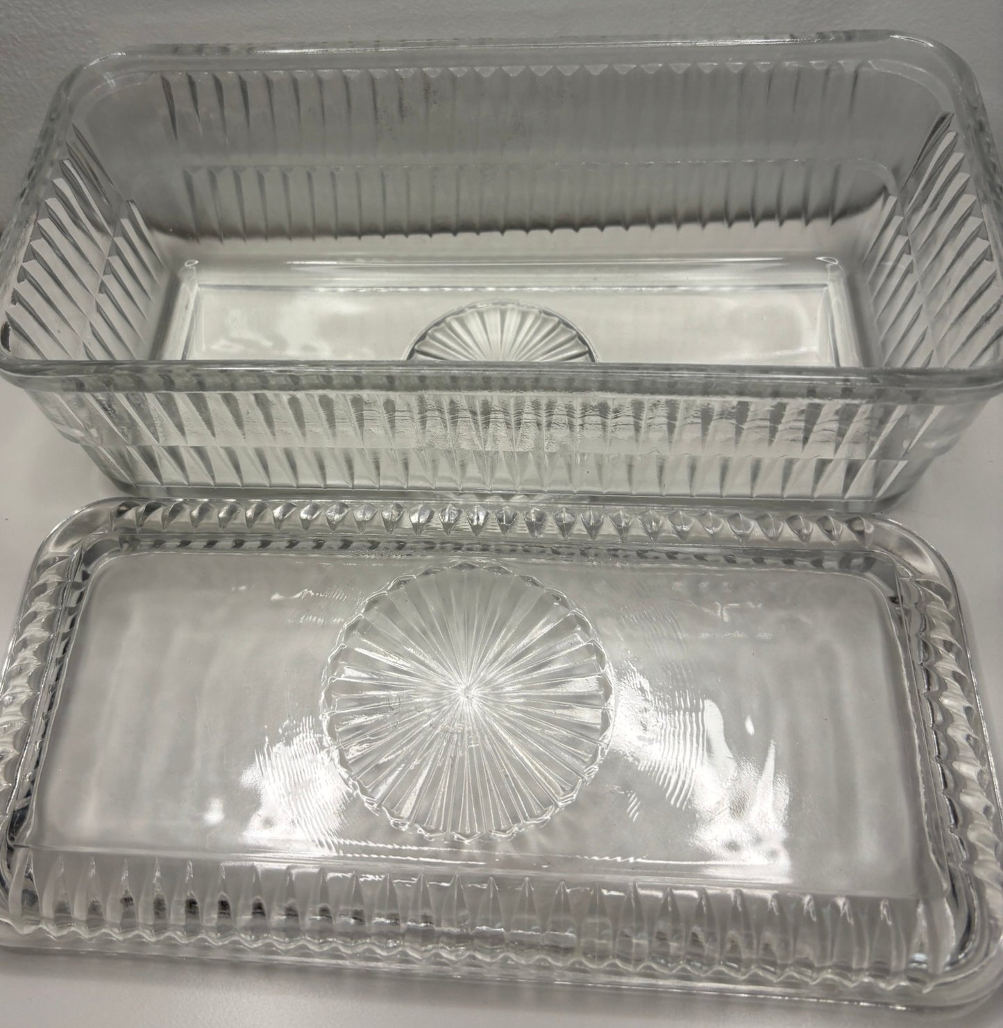 1950s Hoosier Glass Refrigerator Container with Lid