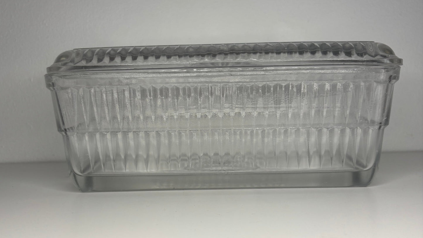 1950s Hoosier Glass Refrigerator Container with Lid