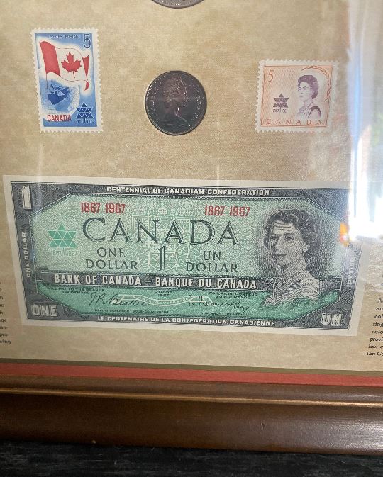 1967 Canadian 10 - Piece The Centennial Collection Framed Coin and Dollar