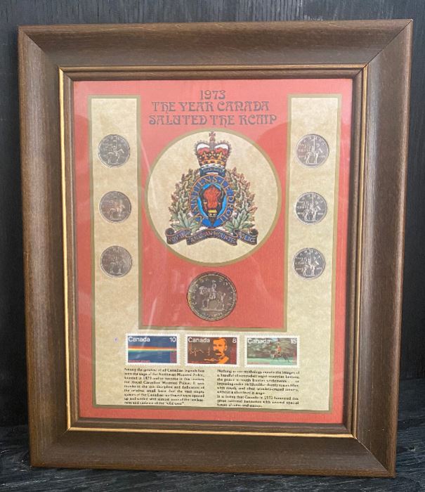 1973 The Year Canada Saluted the RCMP Coin and Stamp Framed Collection