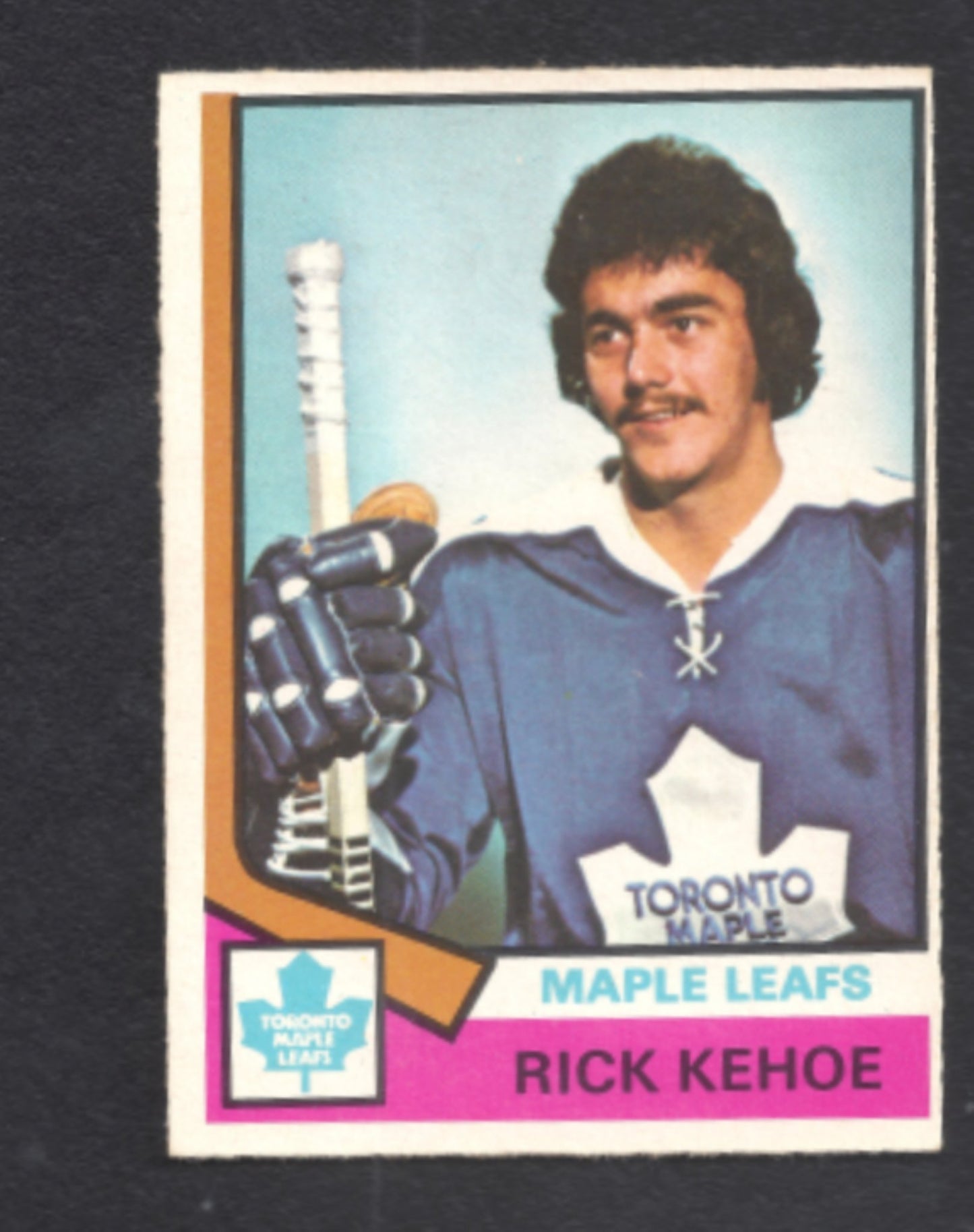 1974 - 1975 O - Pee - Chee Rick Kehoe Toronto Maple Leafs Hockey Card
