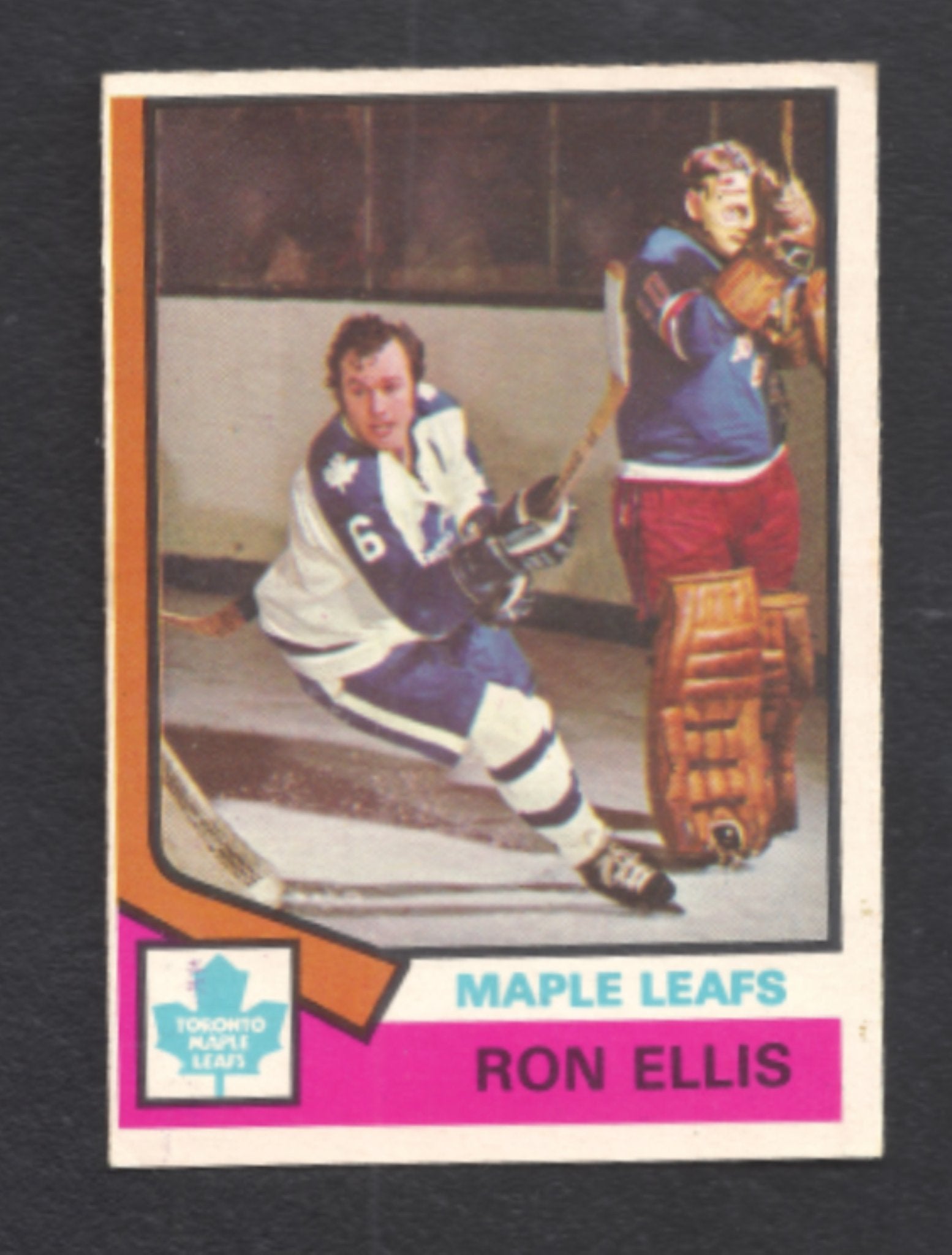 1974 - 1975 O - Pee - Chee Ron Ellis Toronto Maple Leafs Hockey Card