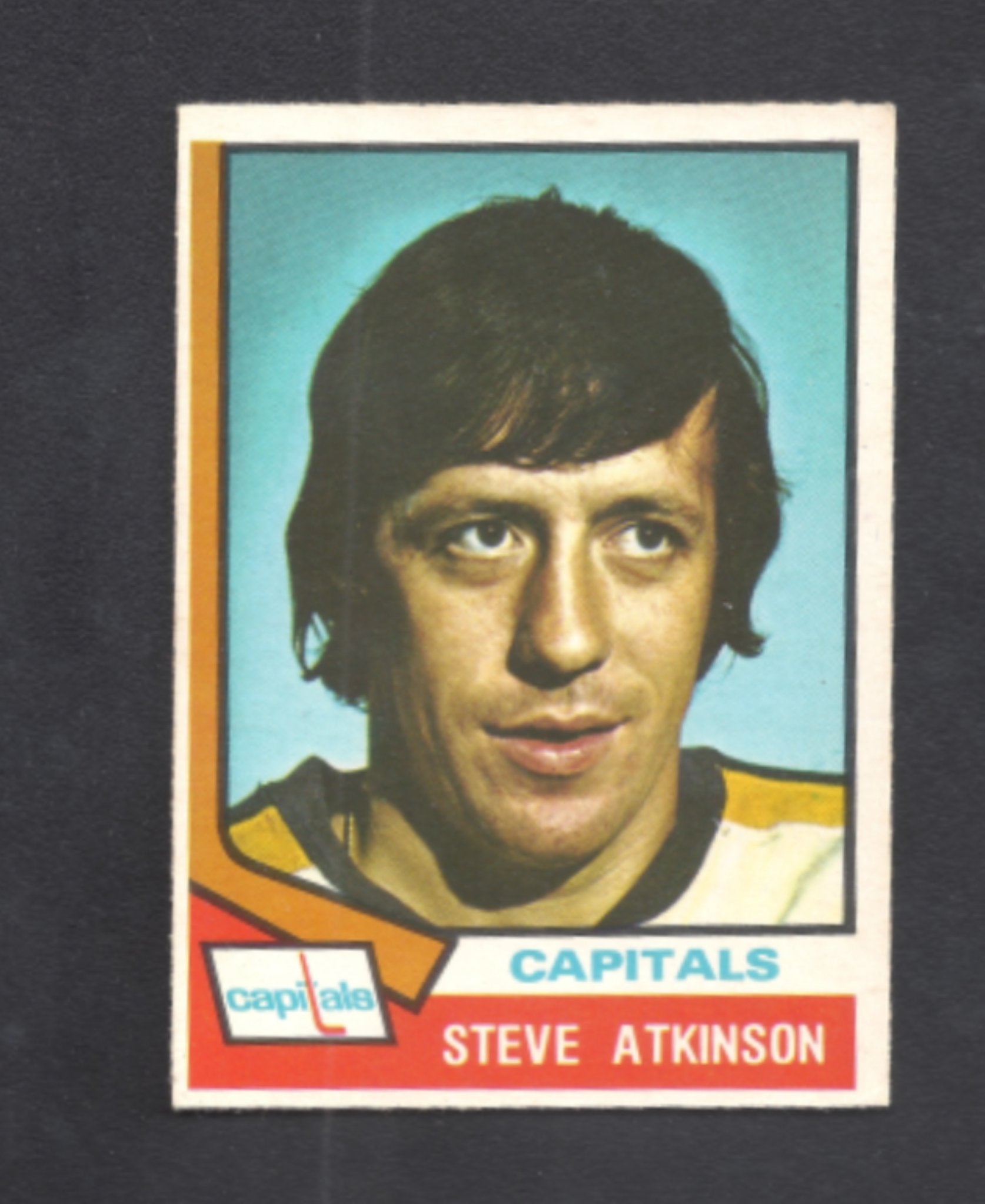 1974 - 1975 O - Pee - Chee Steve Atkinson Washington Capitals Hockey Card