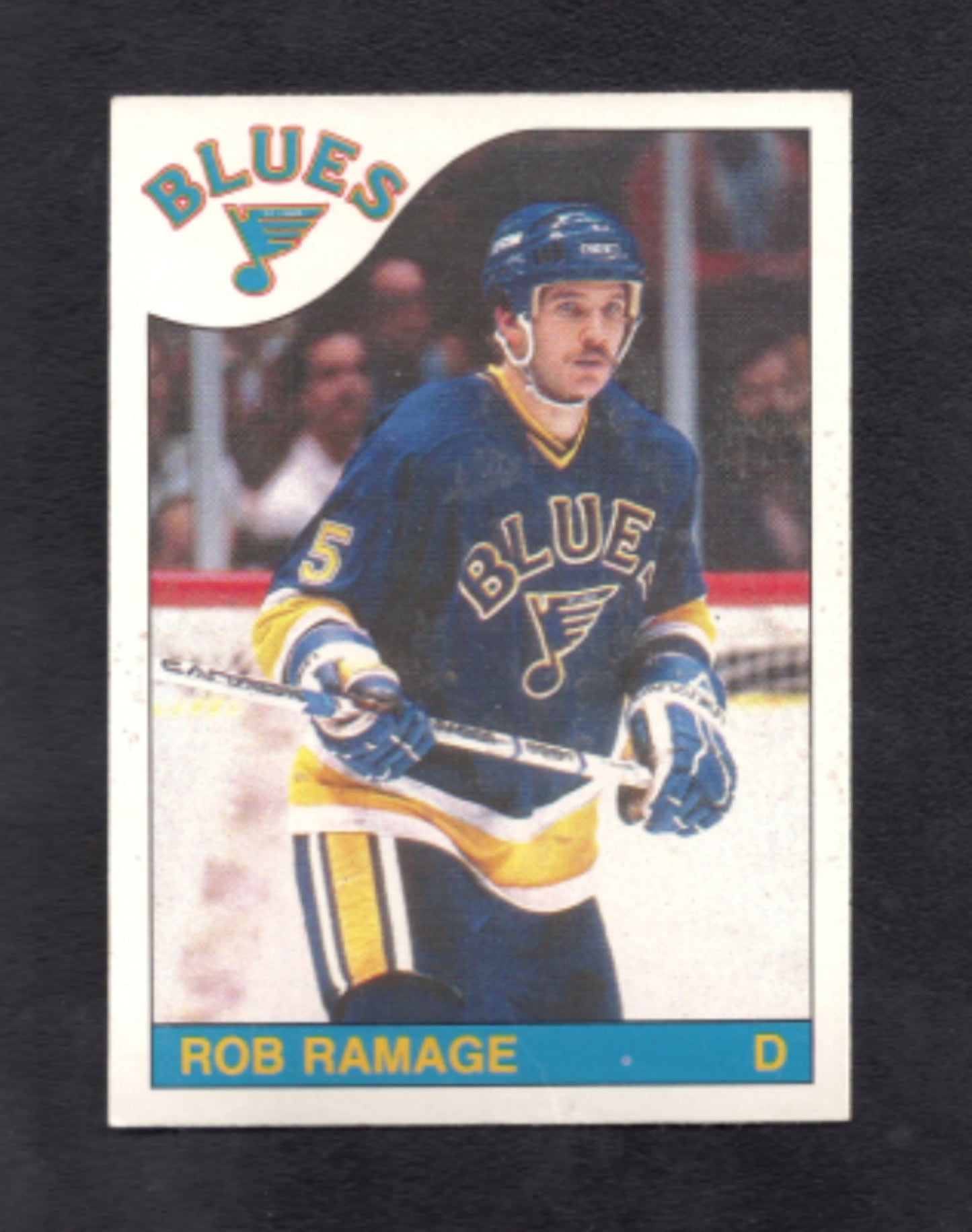 1985 - 1986 O - Pee - Chee Rob Ramage St. Louis Blues Hockey Card