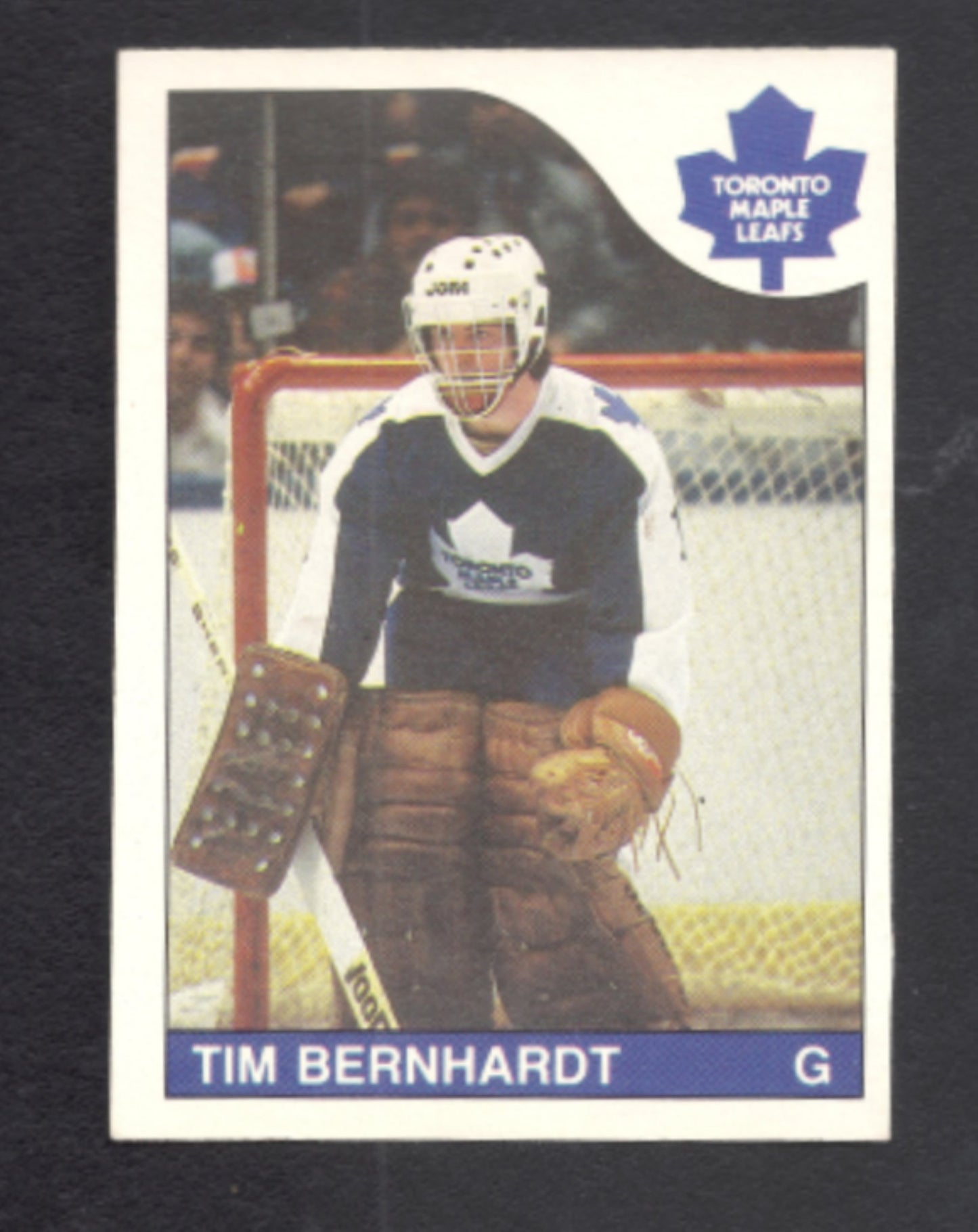 1985 - 1986 O - Pee - Chee Tim Bernhardt Toronto Maple Leafs Hockey Card