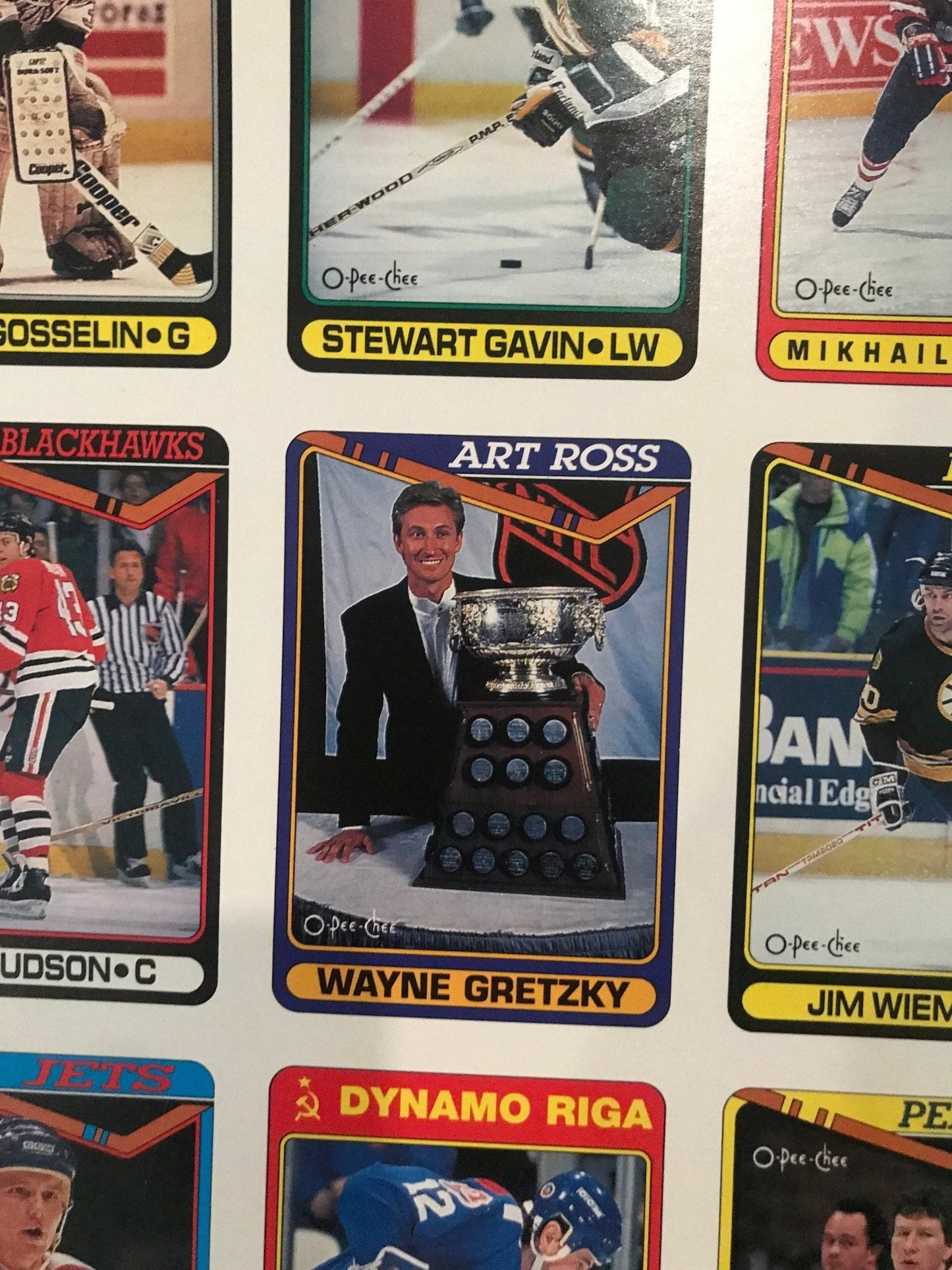 1990 - 91 O - Pee - Chee Uncut Hockey Card Sheet - HLJ at Home1990 - 91 O - Pee - Chee Uncut Hockey Card Sheet