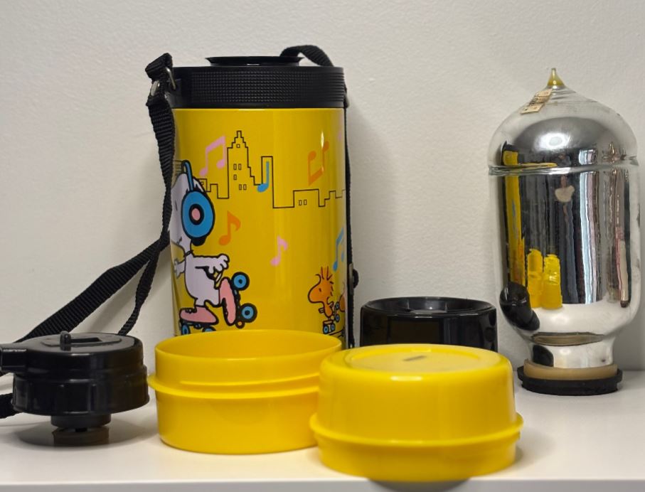 Vintage Snoopy and Woodstock Roller Skating Sporting Jug Thermos