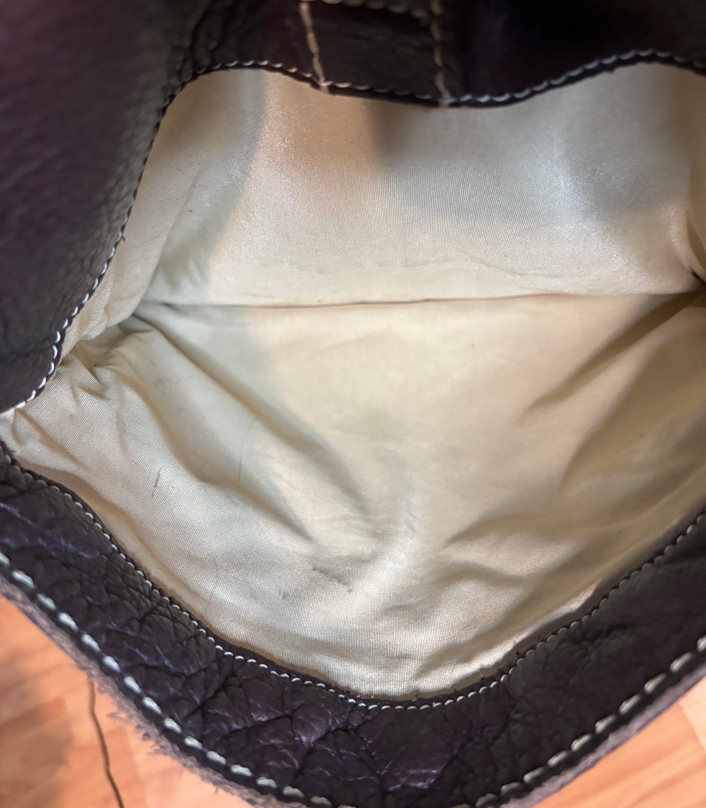 Roots Venetian Village Dark Brown Leather Crossbody Purse