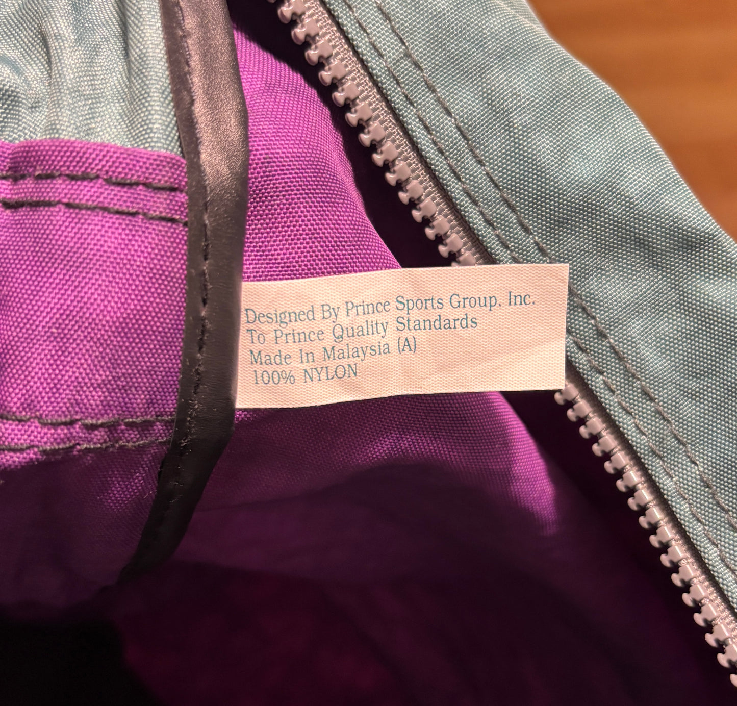 Purple and Teal Vintage Prince Tennis Duffle Bag