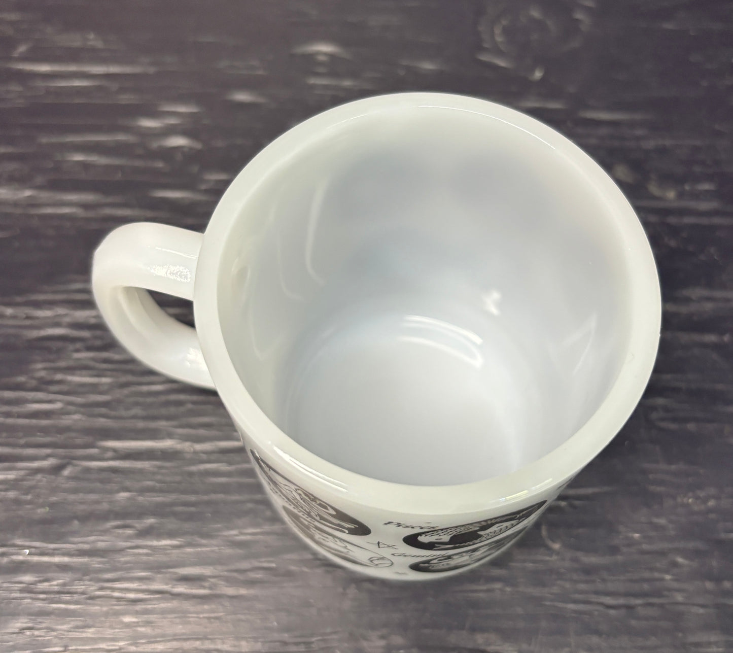 Vintage Zodiac Sign Milk Glass Coffee Mug