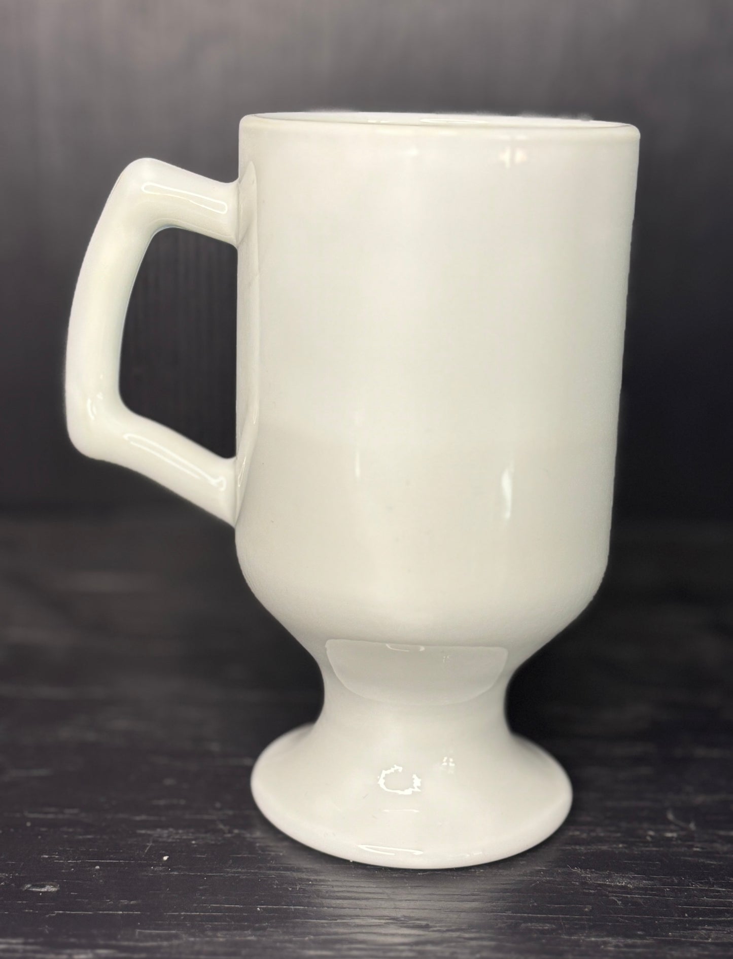 Disney Mickey Mouse White Milk Glass Pedestal Mug