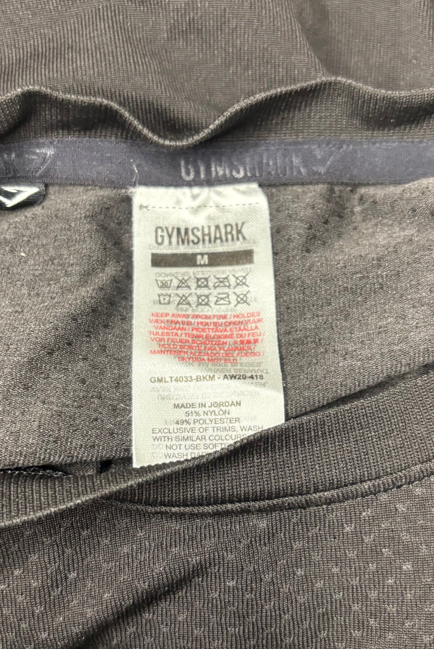 Black Gymshark Long Sleeve Performance Shirt Adult Medium