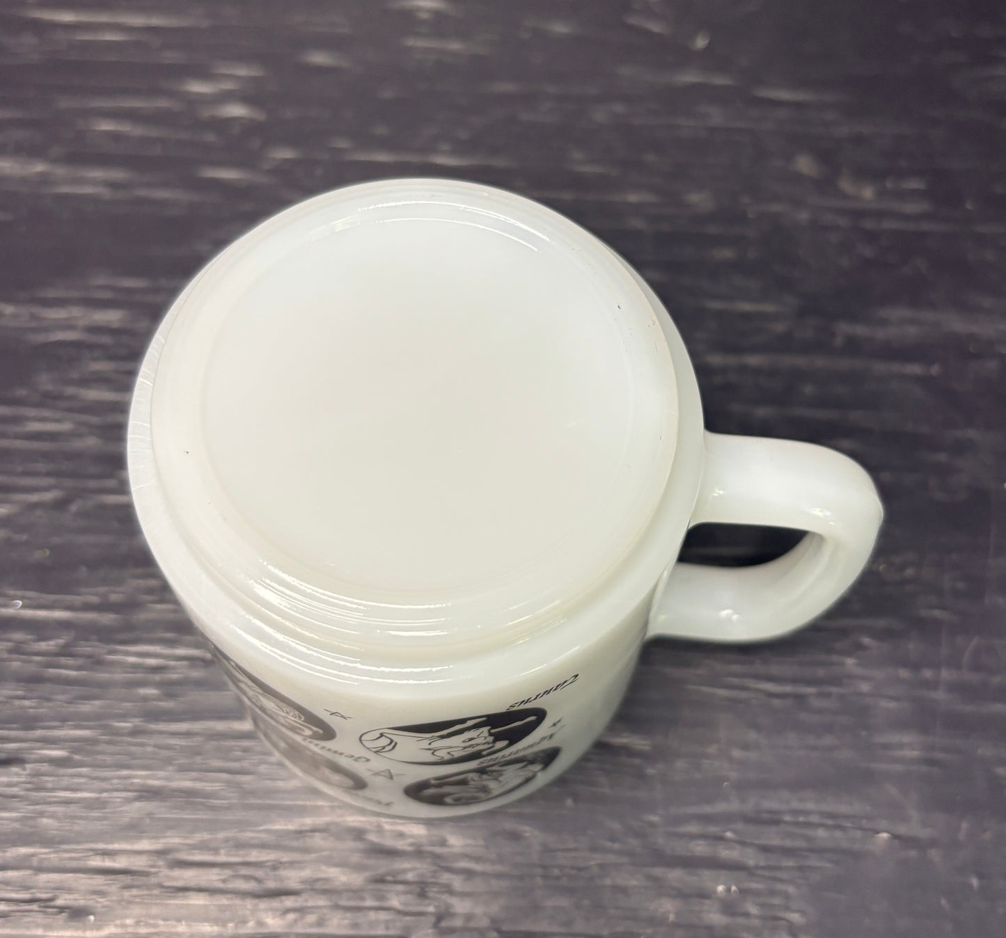 Vintage Zodiac Sign Milk Glass Coffee Mug