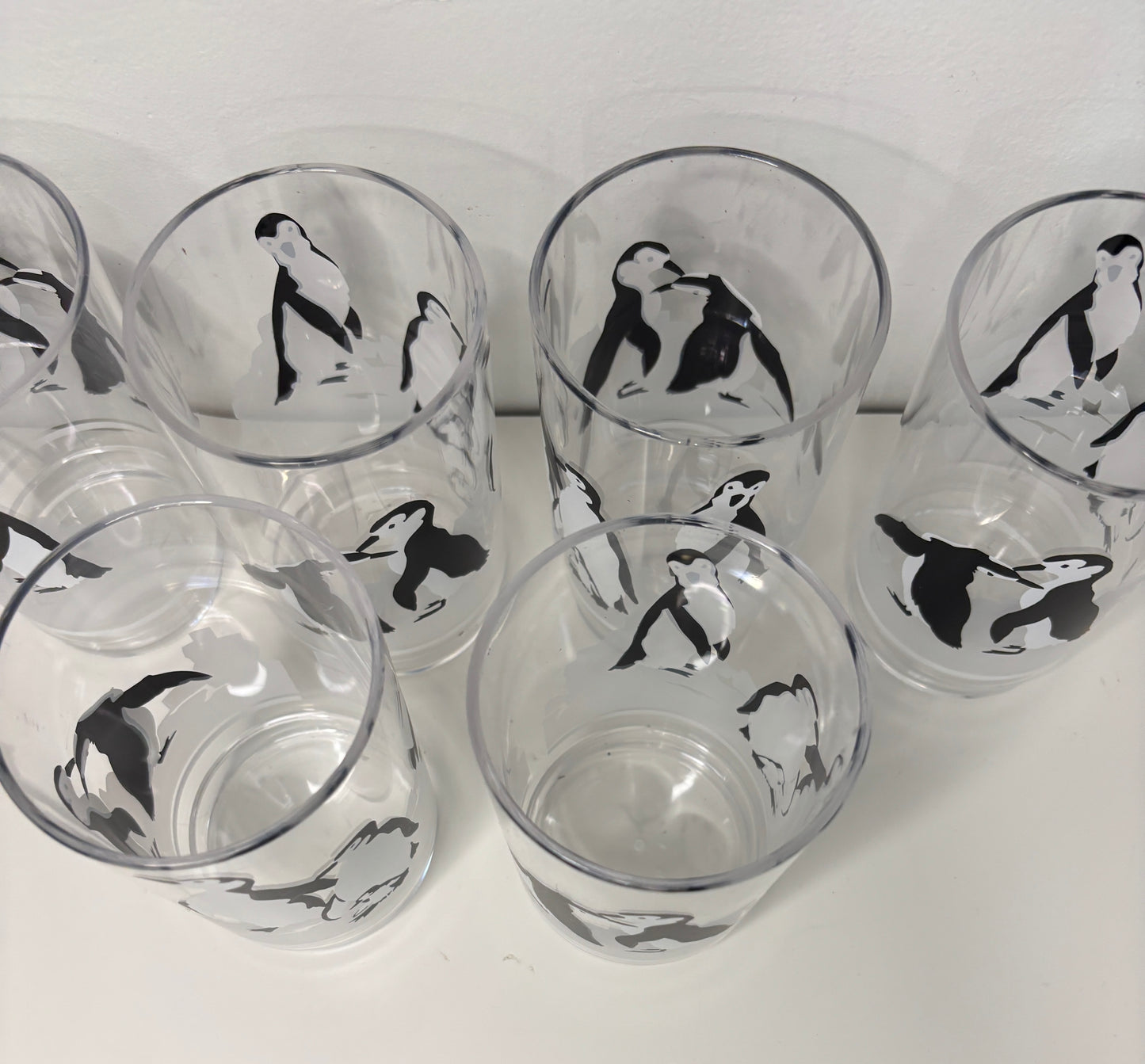 Penguin Family Acrylic Tumbler Glasses Set of 6