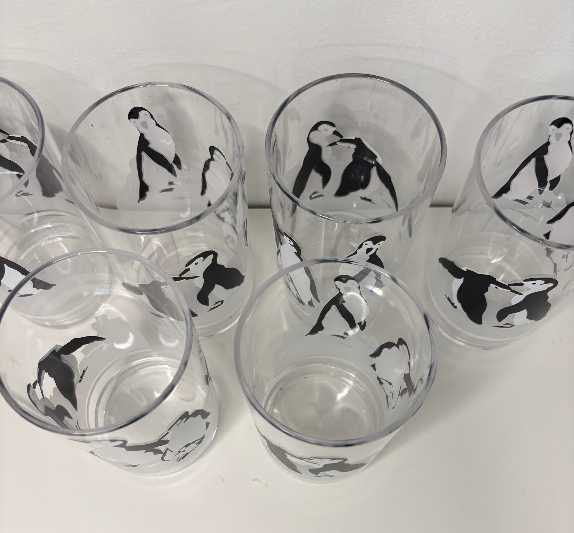 Penguin Family Acrylic Tumbler Glasses Set of 6