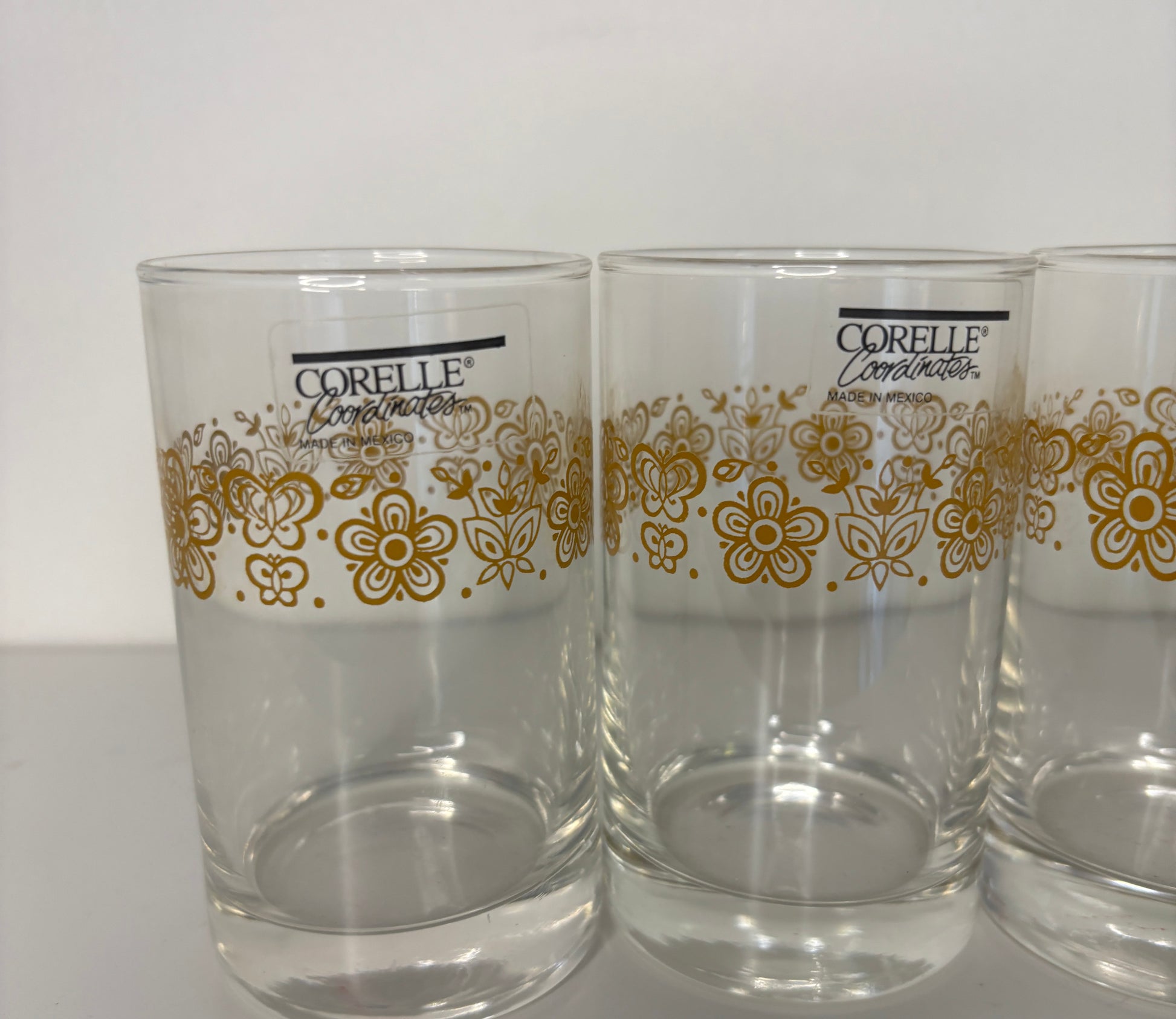 Corelle Coordinates Old Town Yellow Tumbler Glasses Set