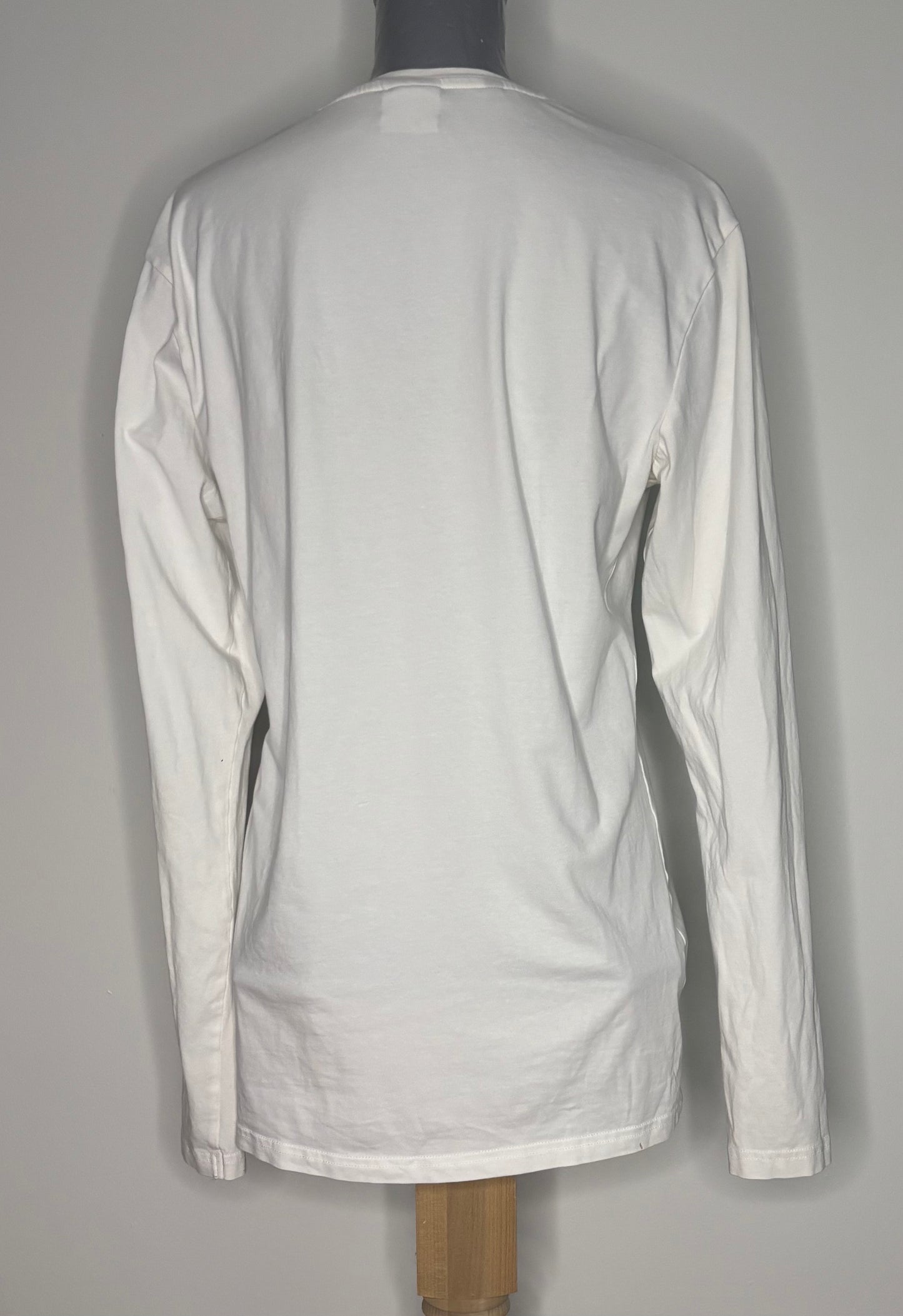 White Cotton Gymshark Long Sleeve Shirt Adult Medium