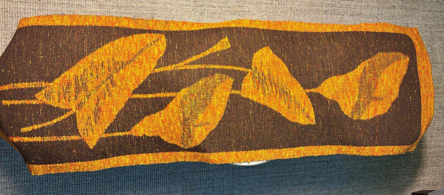 Hand Woven Finnish Leaf Theme Wool Tapestry