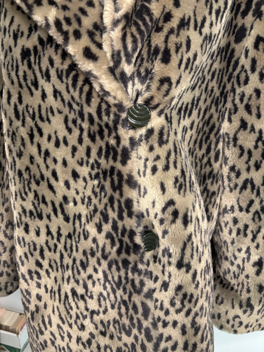 faux leopard coat