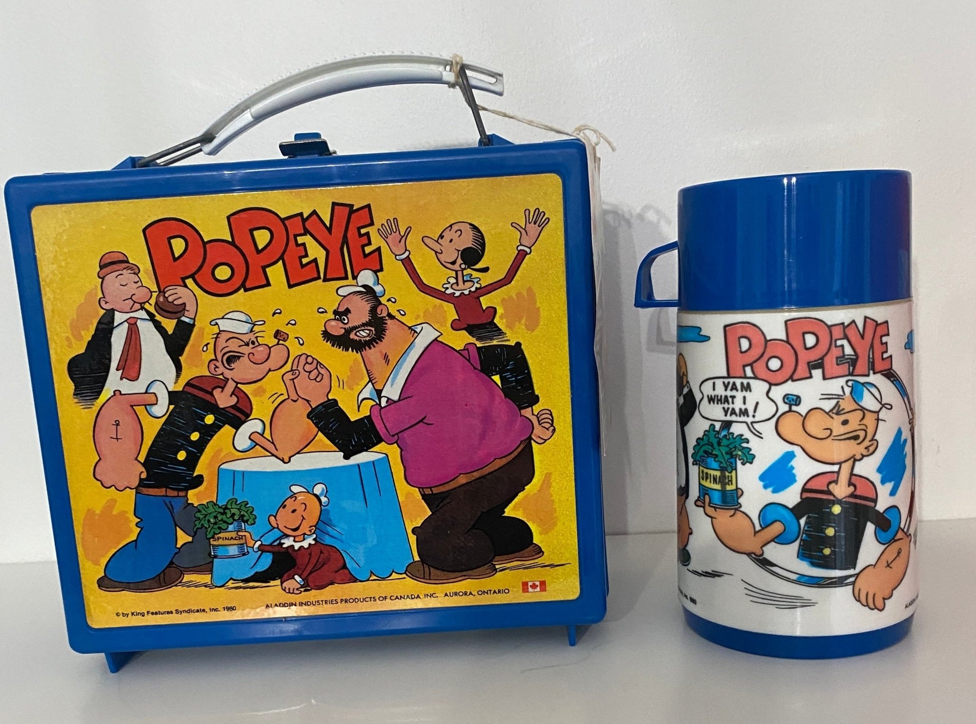 Aladdin Popeye Lunch Box and Thermos New Old Stock