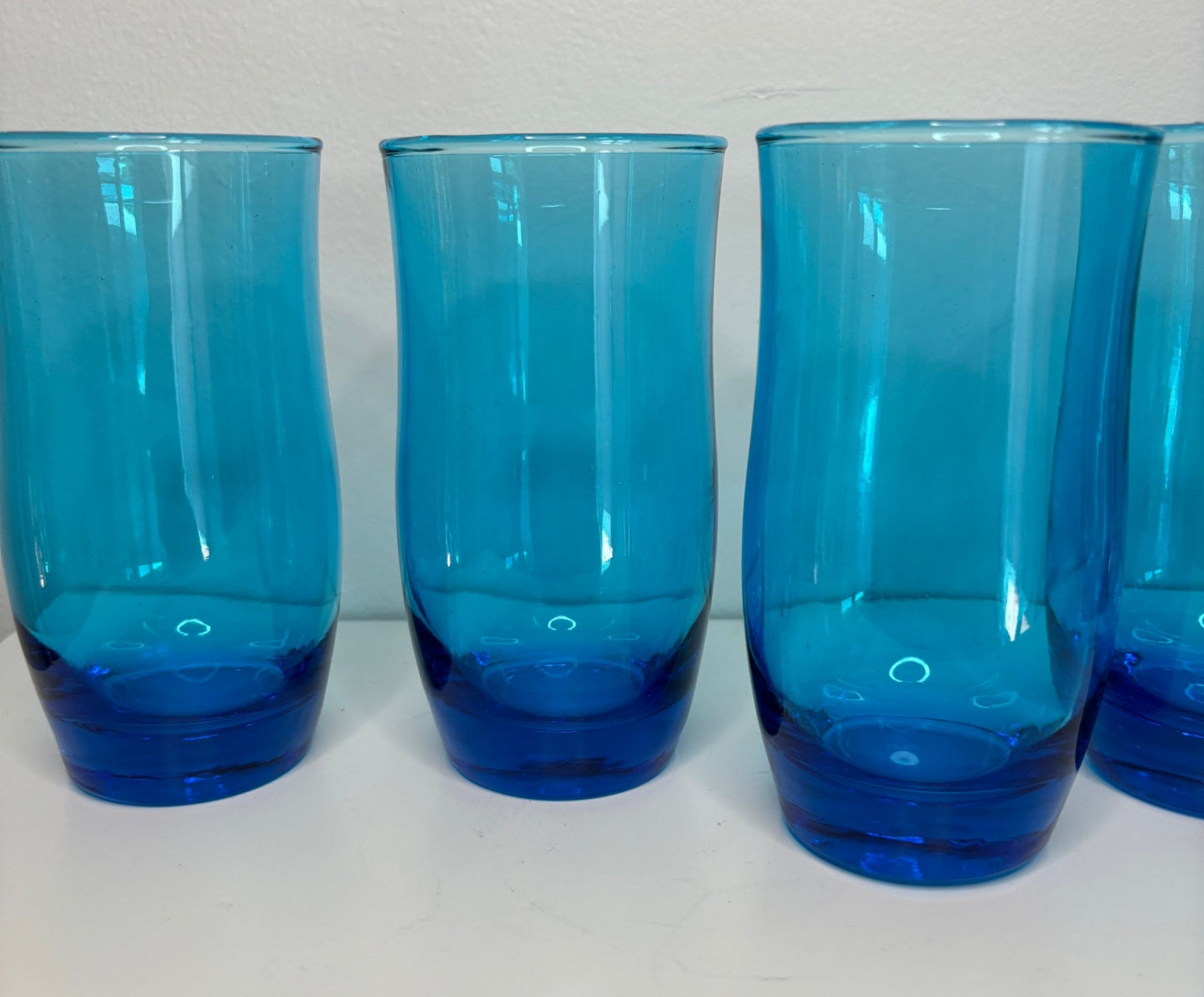 Anchor Hocking Flair Blue Tumbler Glasses