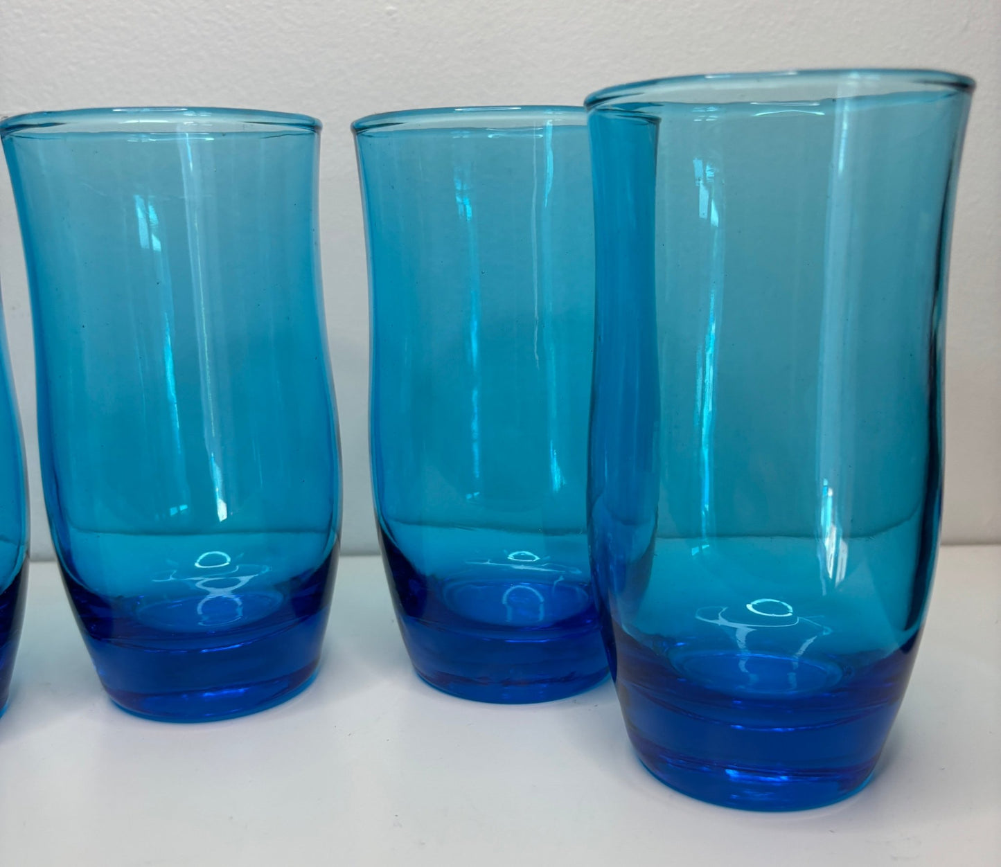 Anchor Hocking Flair Blue Tumbler Glasses