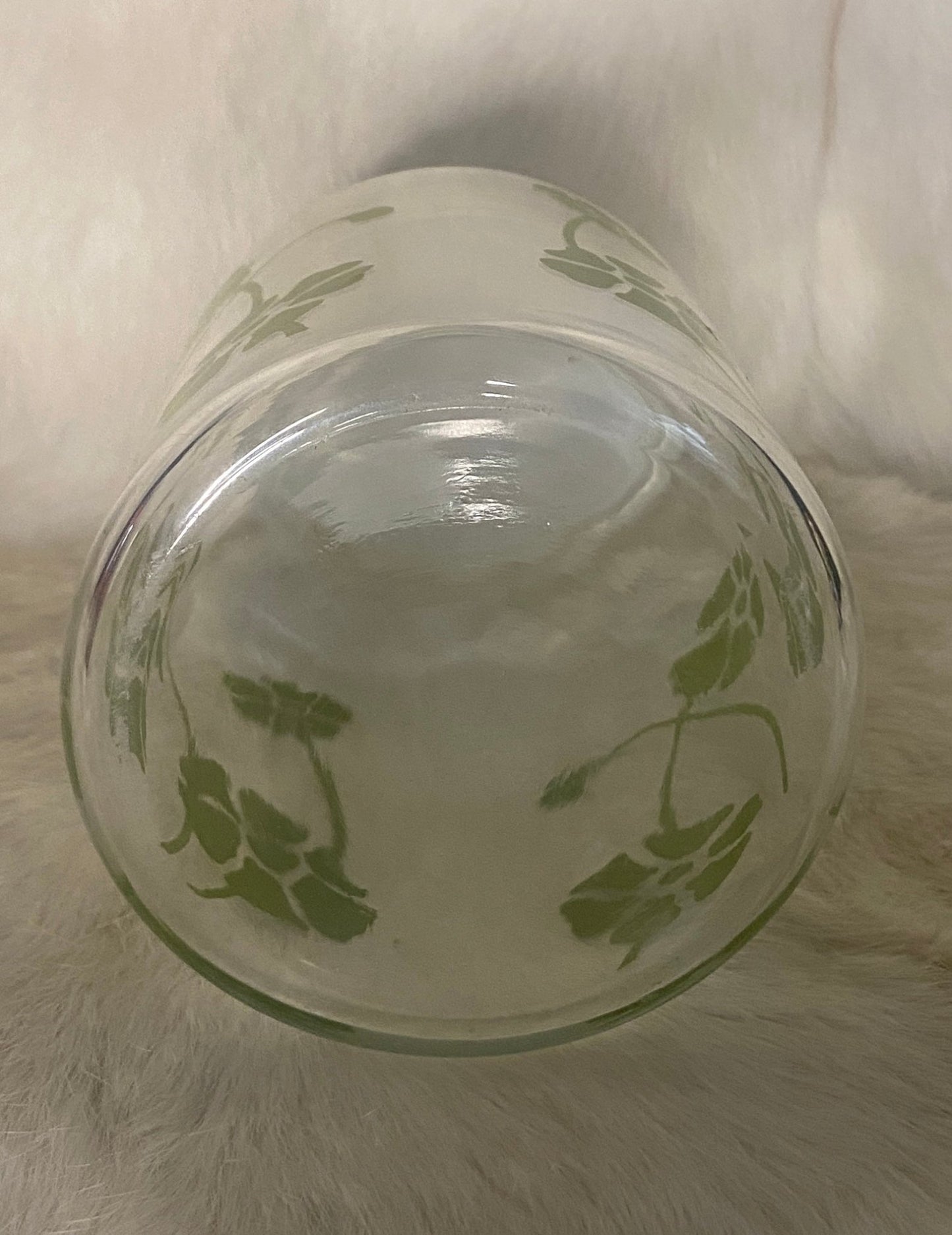 Anchor Hocking Green Daisy Glass Jar