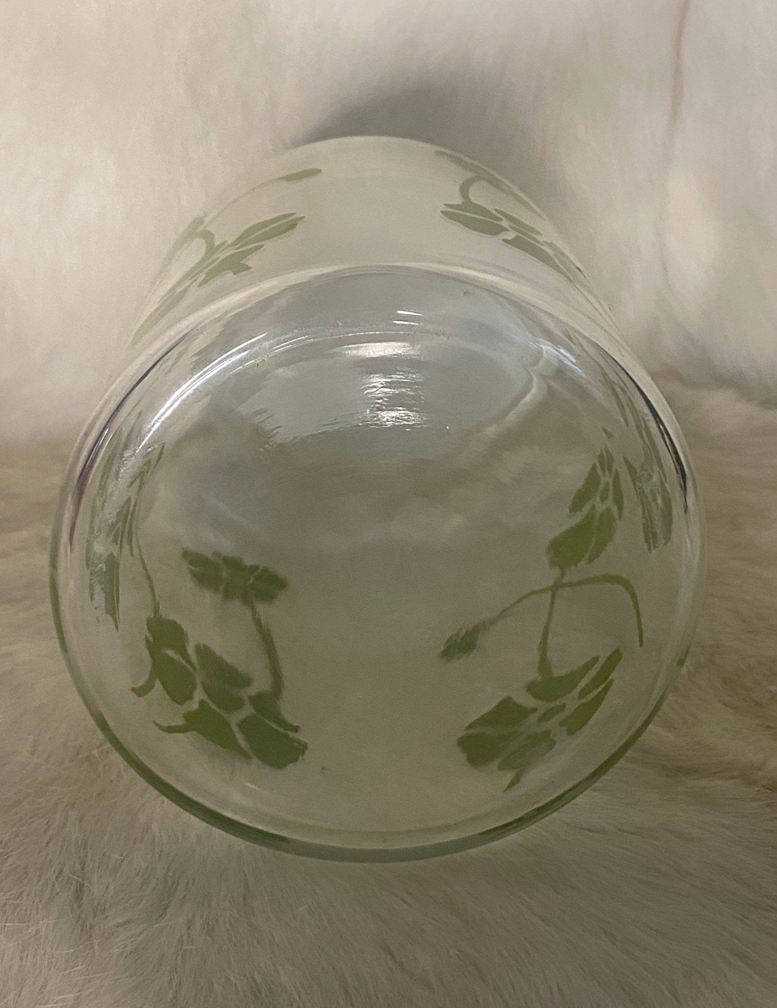 Anchor Hocking Green Daisy Glass Jar