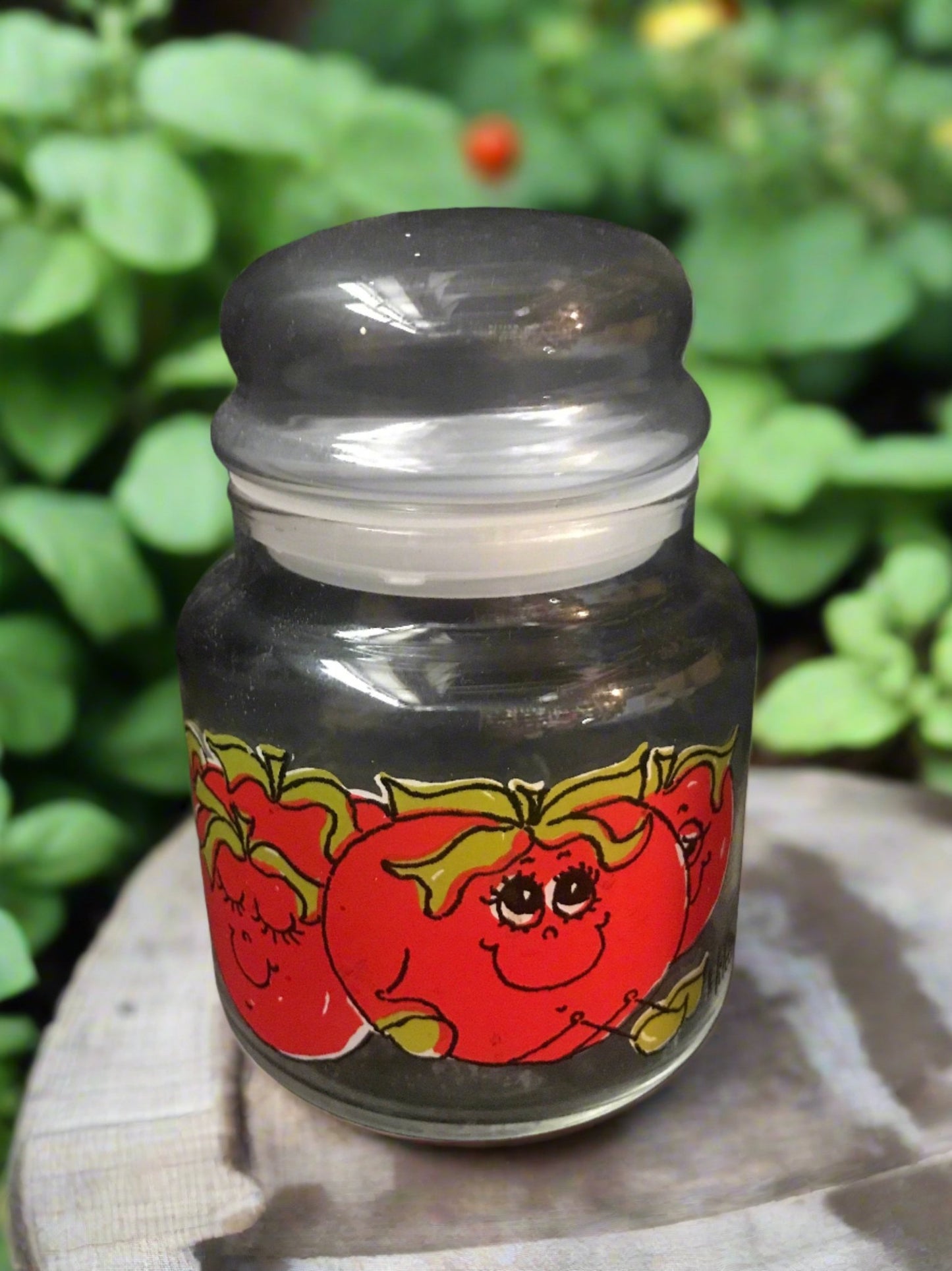 Anchor Hocking Happy Vegetable Tomato Glass Jar