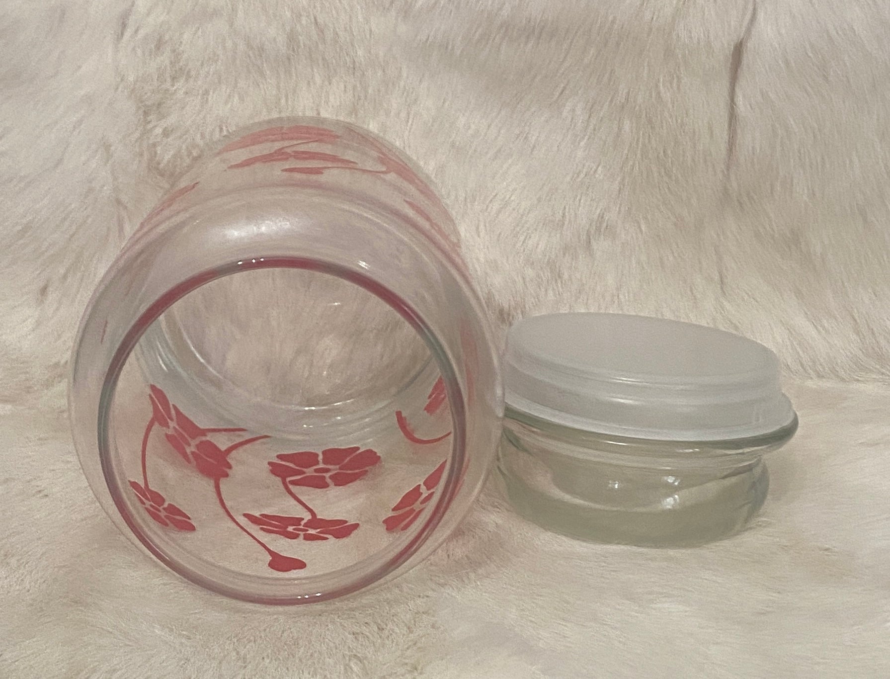 Anchor Hocking Red Daisy Poppy Glass Jar