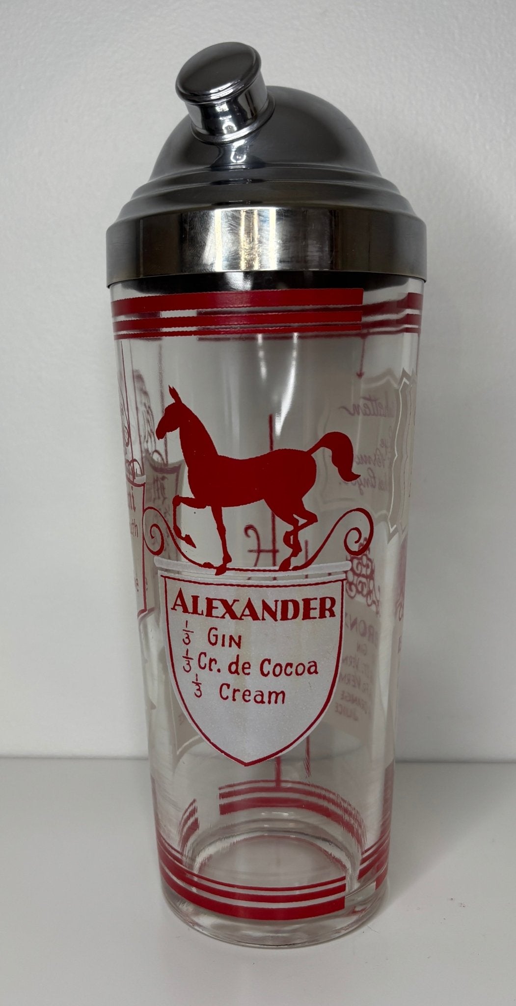Animal Theme Vintage Glass Cocktail Shaker
