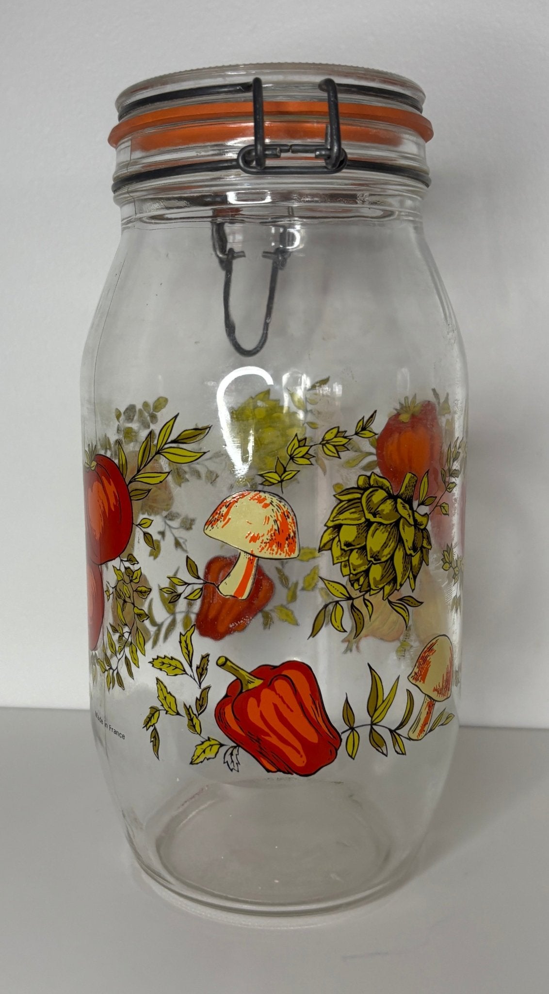 Arc France Mushroom Vegetable Glass Jar
