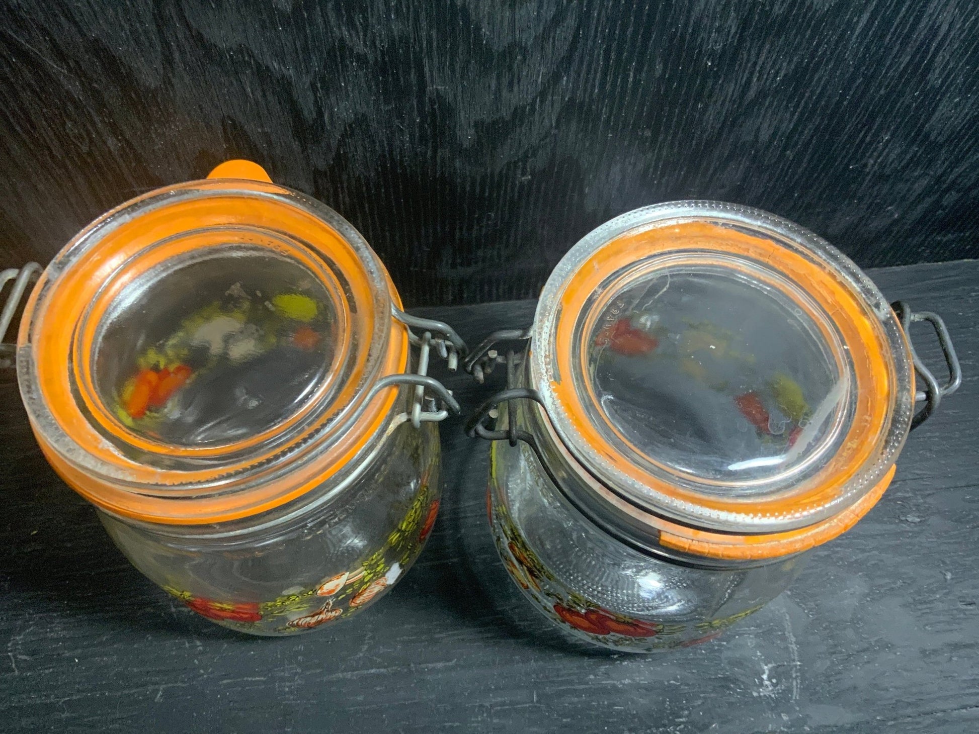 Arc France Vegetable Glass Canisters Jars with Bales