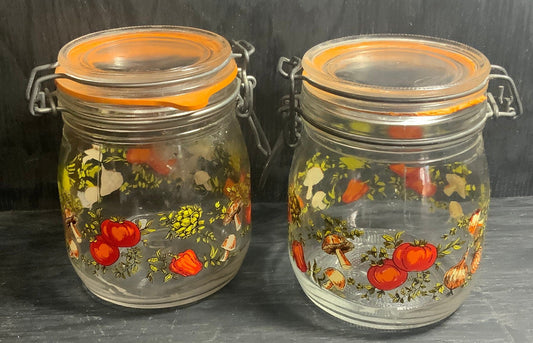 Arc France Vegetable Glass Canisters Jars with Bales
