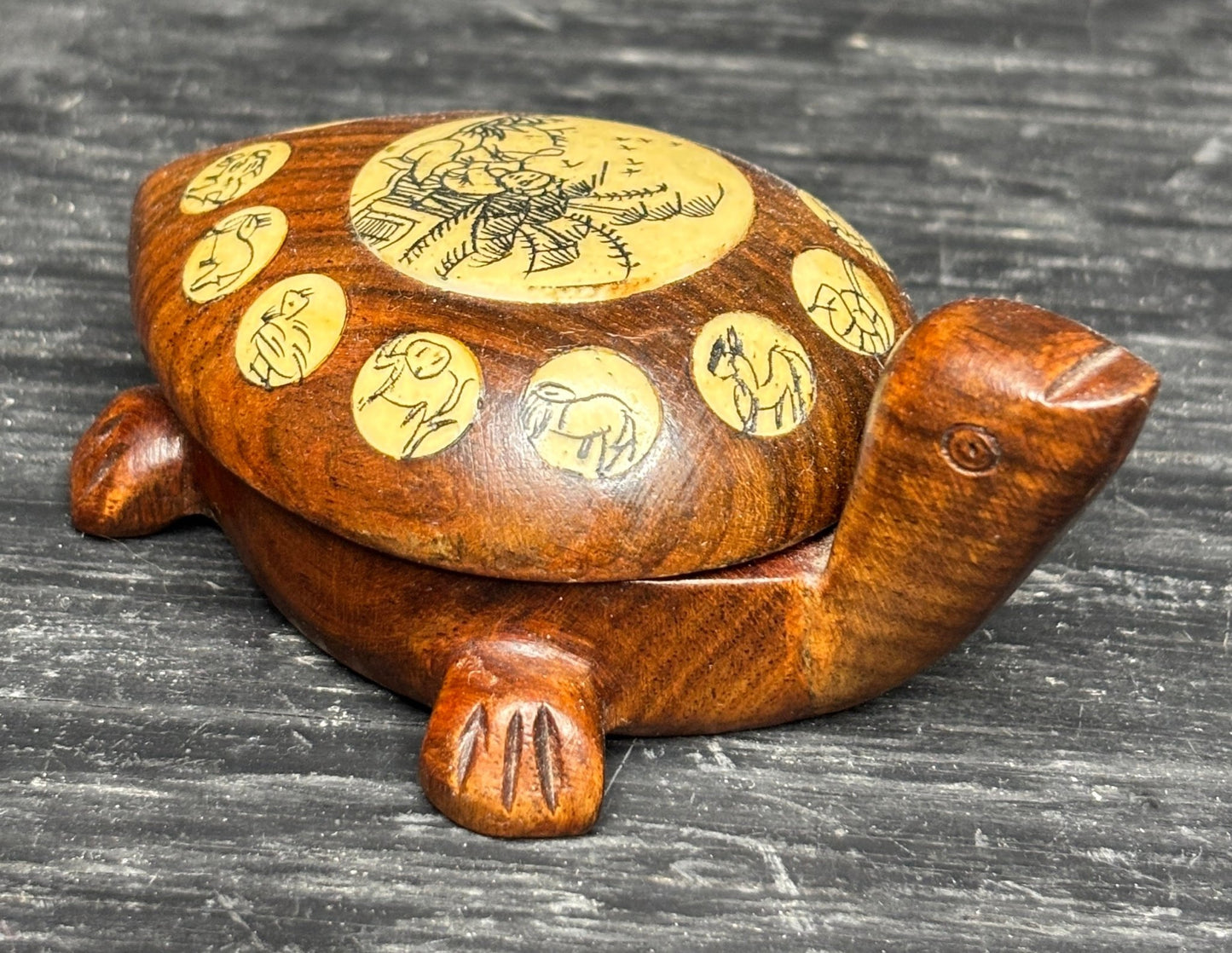 Asian Wood Turtle Zodiac Compass