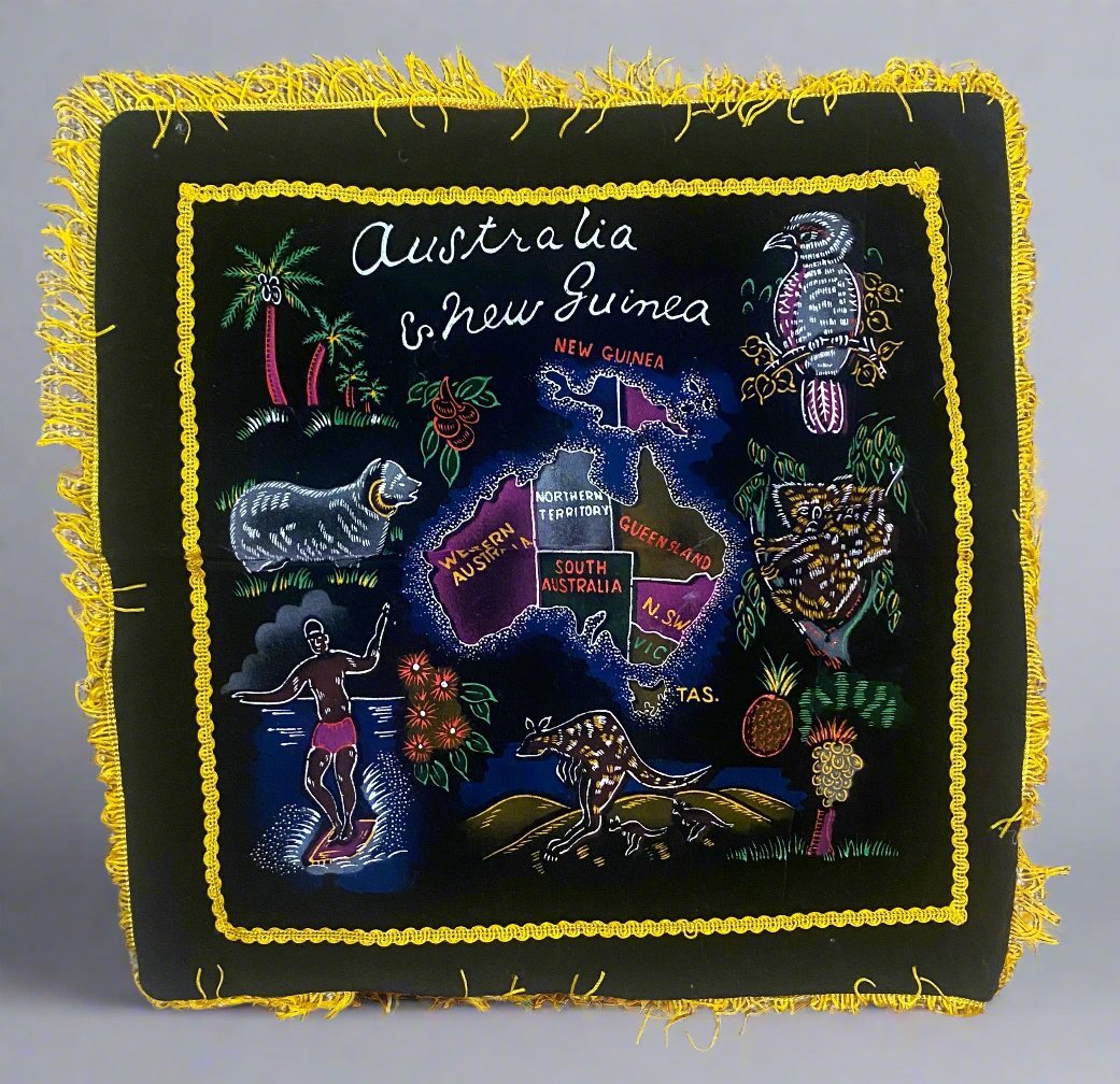 Australia and New Guinea Velvet Tapestry Pillow Cover