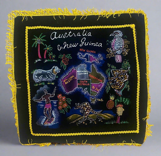 Australia and New Guinea Velvet Tapestry Pillow Cover