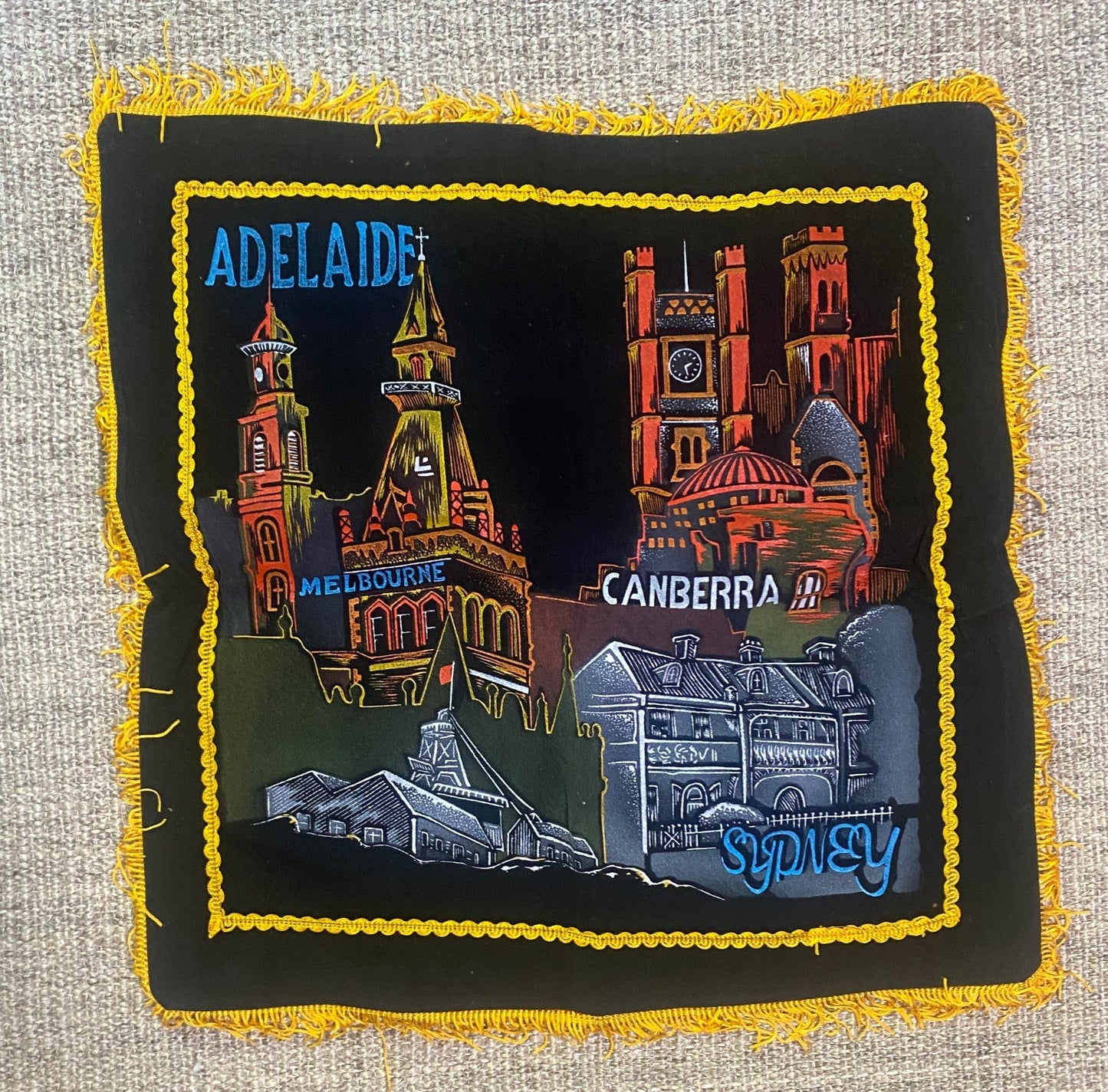 Australia Melbourne Sydney Velvet Tapestry Pillow Cover