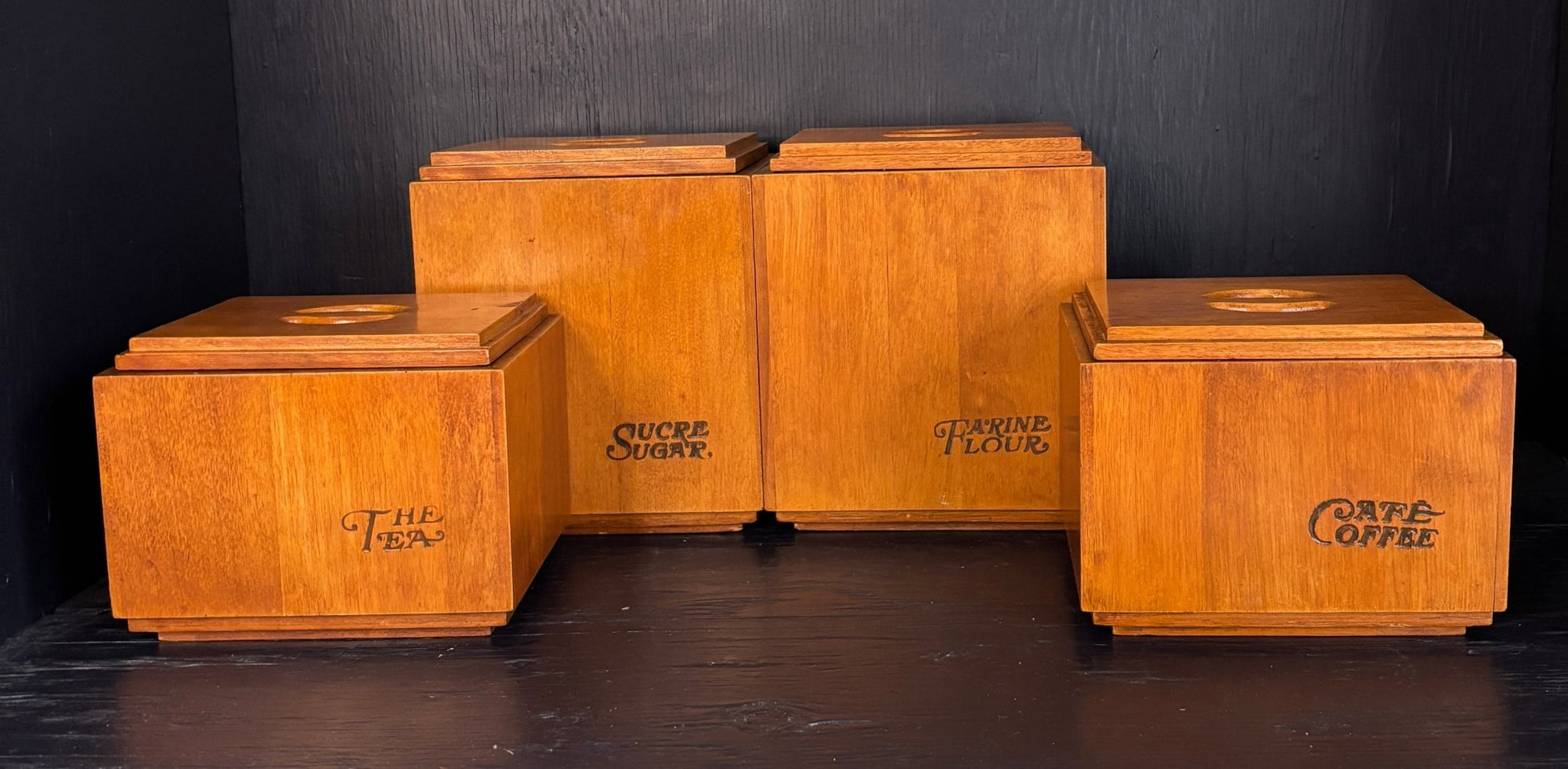 Baribo Maid Wood Kitchen Food Storage Container Set