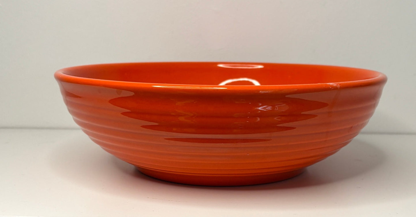 Bauer Pottery Orange Ribbed Serving Bowl