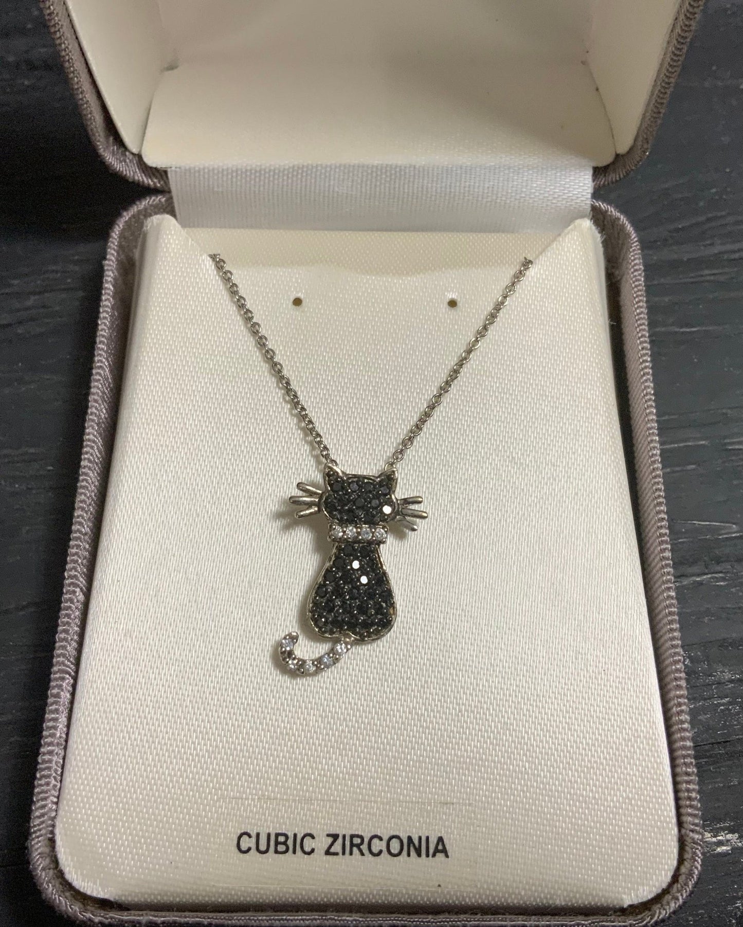Bealls Cubic Zirconia Cat Necklace and Pendant