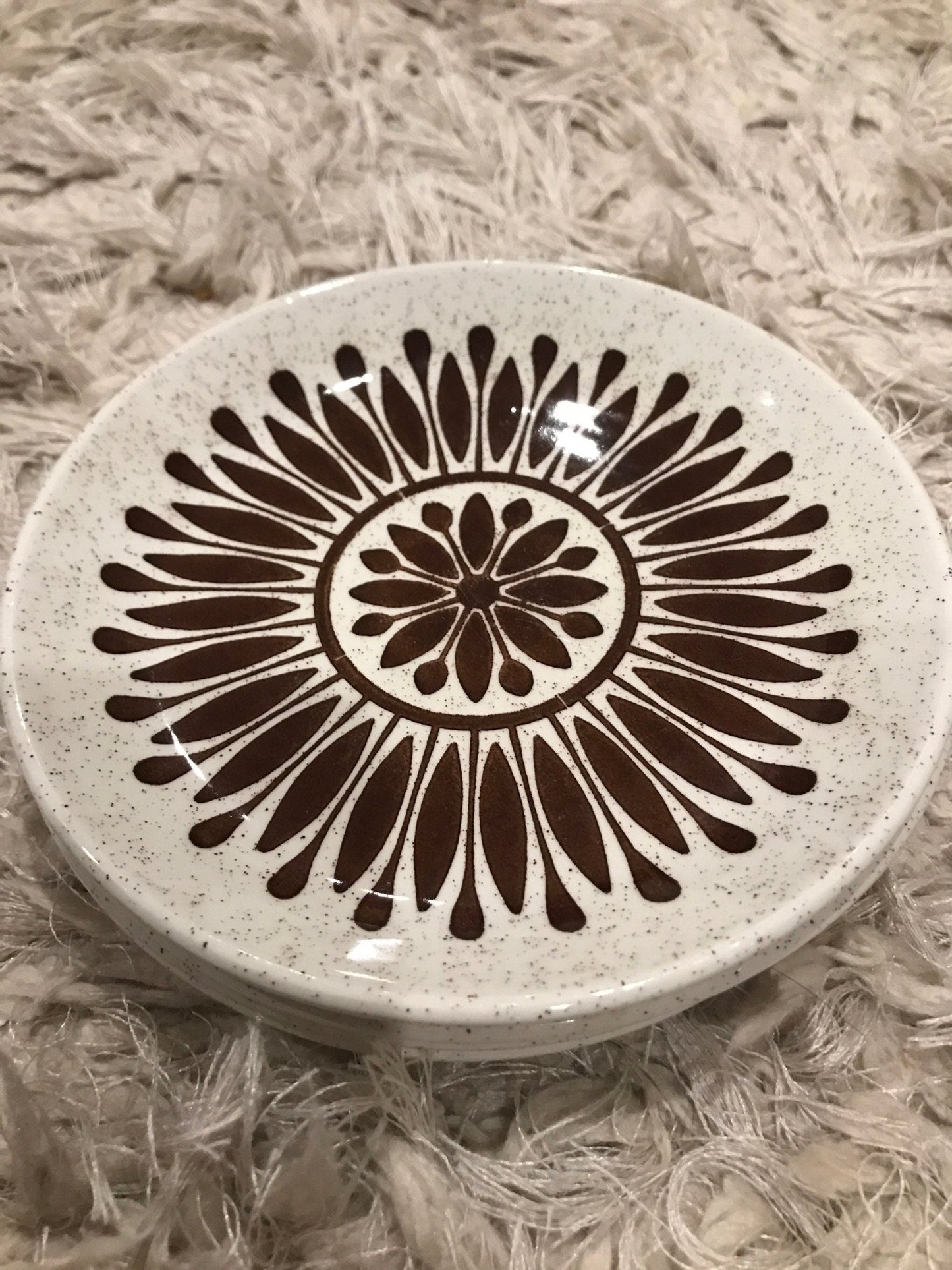 Biltons Brown Flower Pattern Side Salad Plate