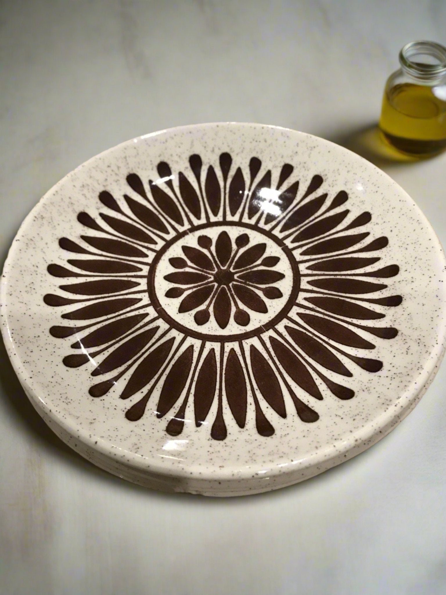 Biltons Brown Flower Pattern Side Salad Plate