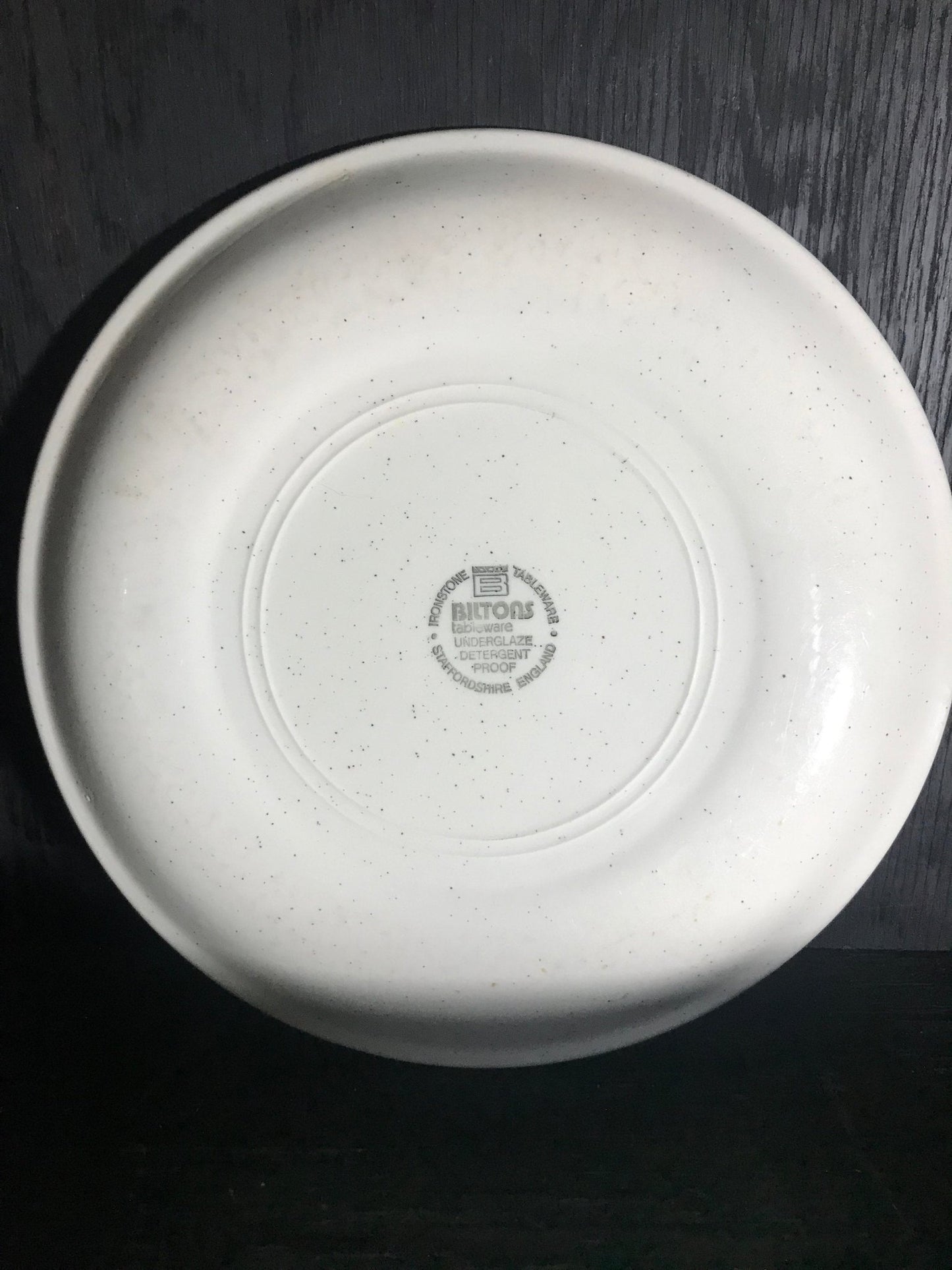 Biltons Ironstone Staffordshire Dinner Plates with Rust Brown Circle Pattern