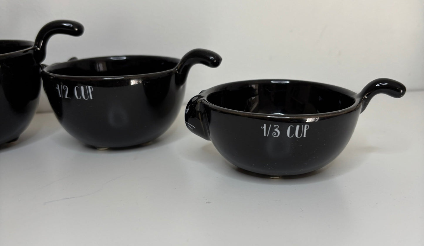 Black Cat Ceramic Measuring Cups