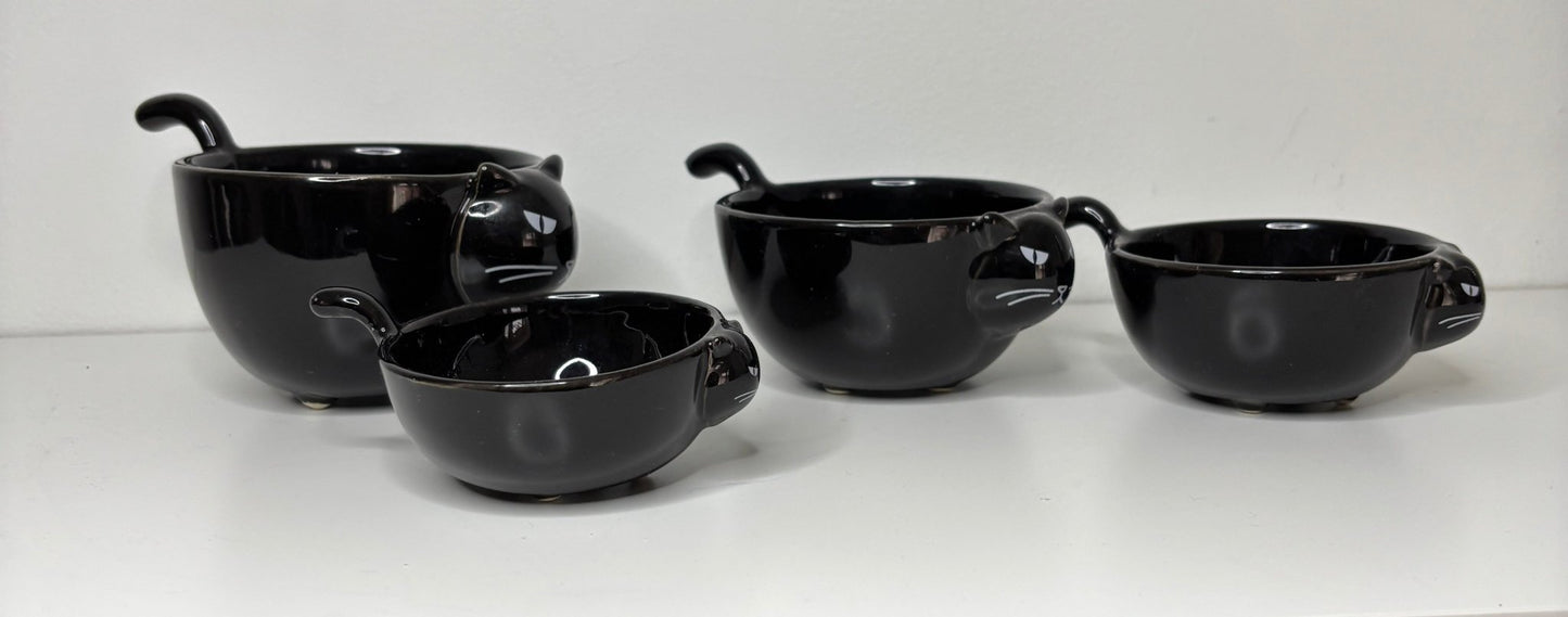 Black Cat Ceramic Measuring Cups