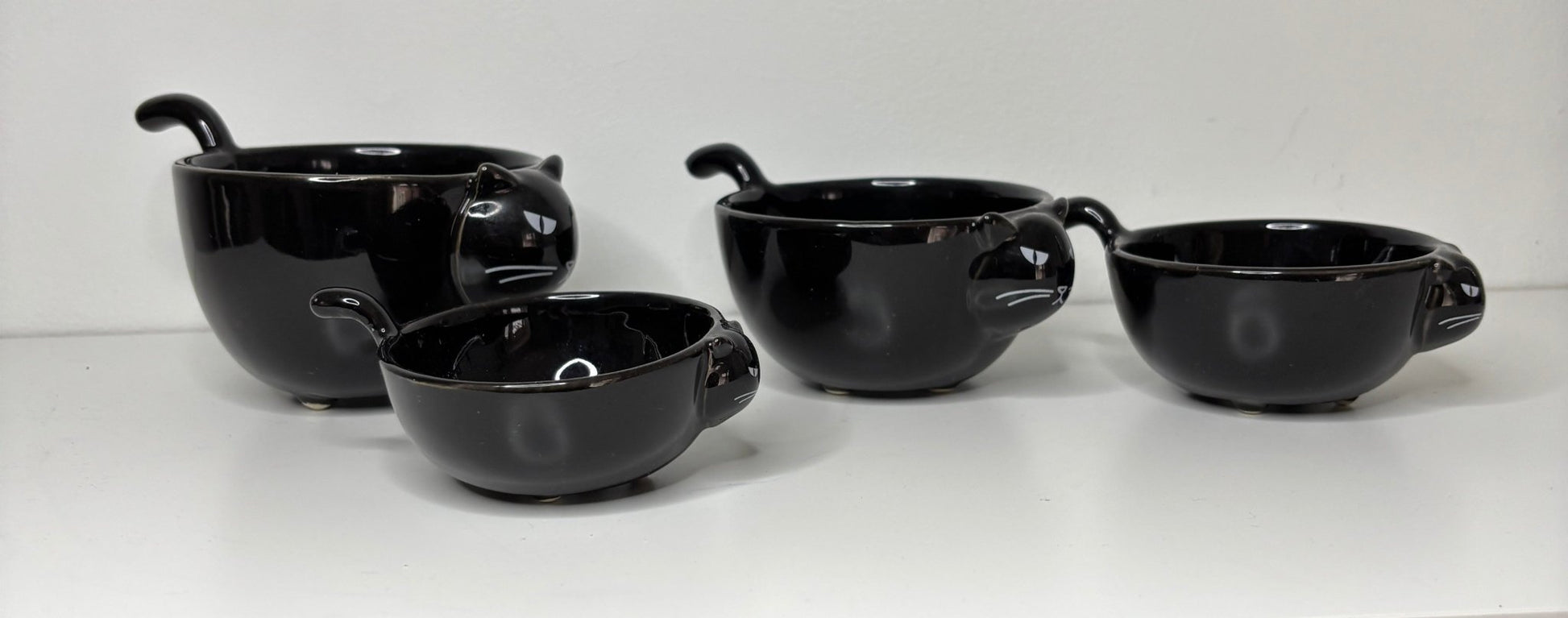 Black Cat Ceramic Measuring Cups