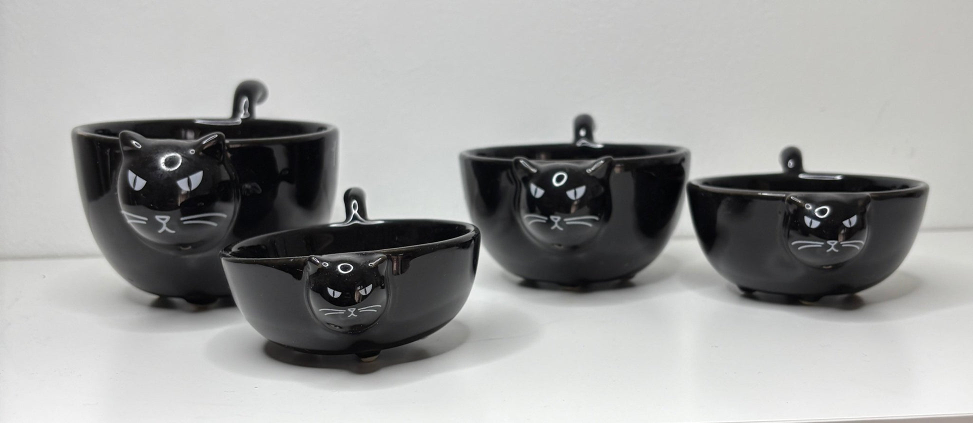 Black Cat Ceramic Measuring Cups