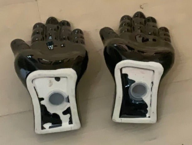 Black Ceramic Hands Bookends