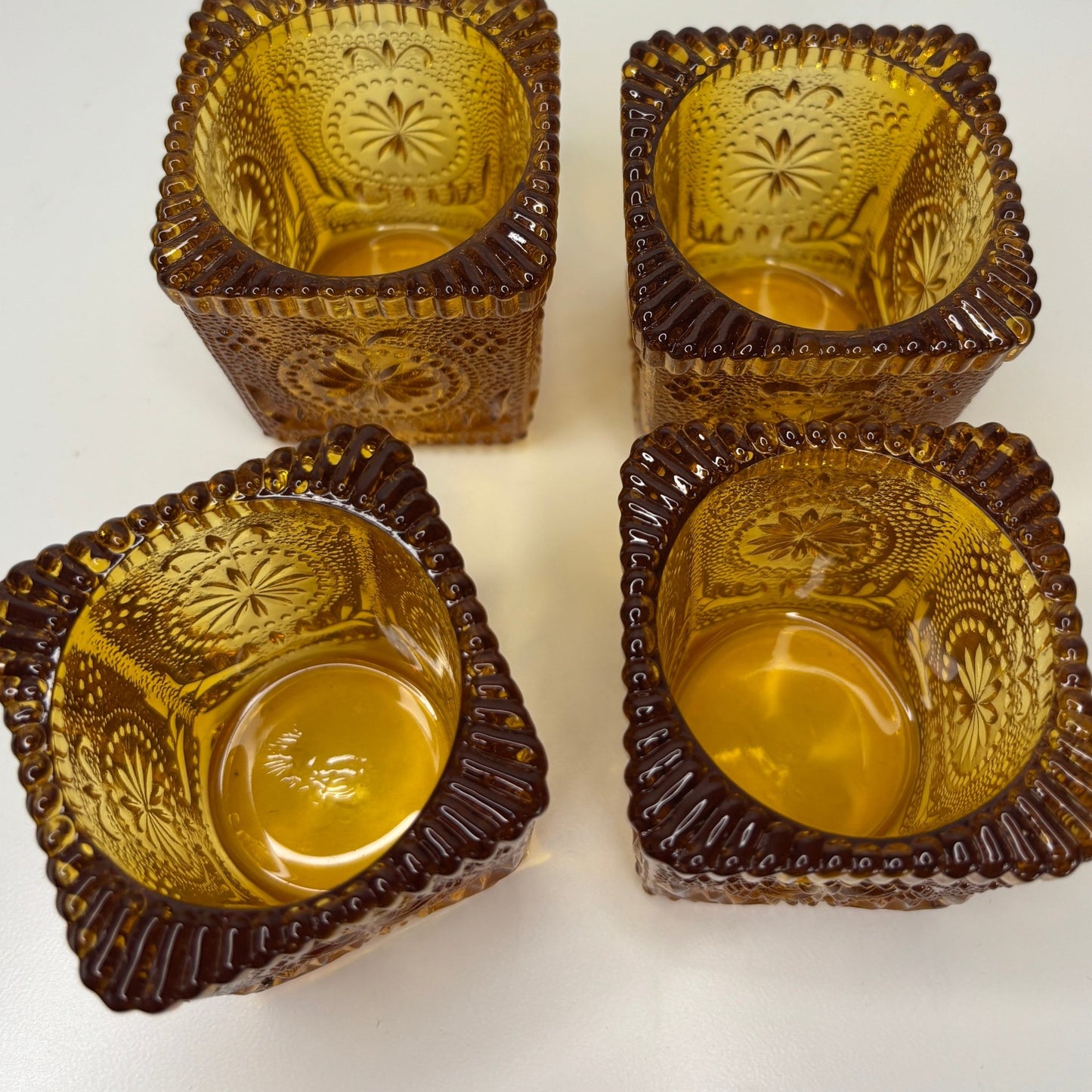 Brockway Glassware Concord Deco-Lite Amber Candle Holders